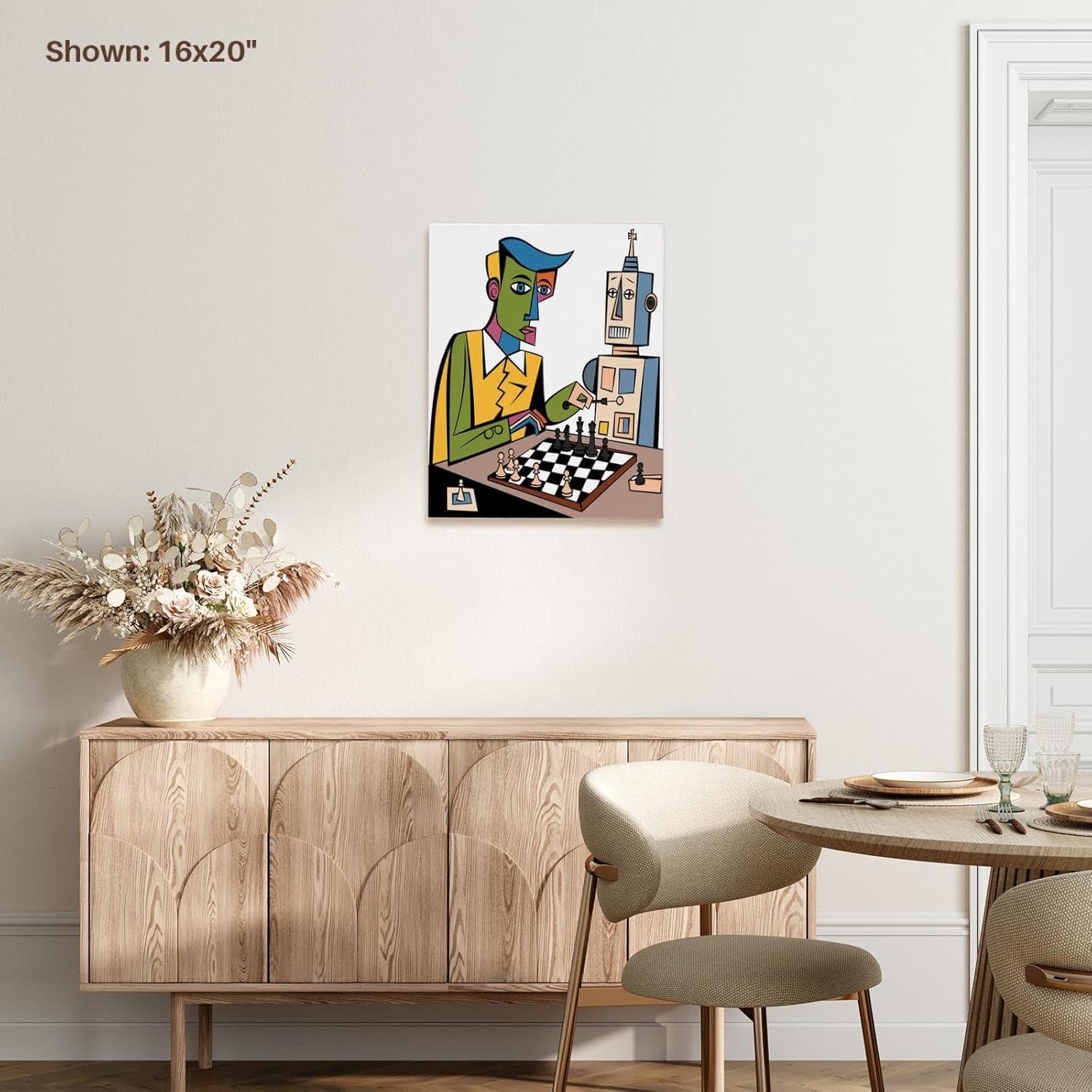 Lienzo 3dRose Ajedrez Divertido 40.6x50.8 cm Premium