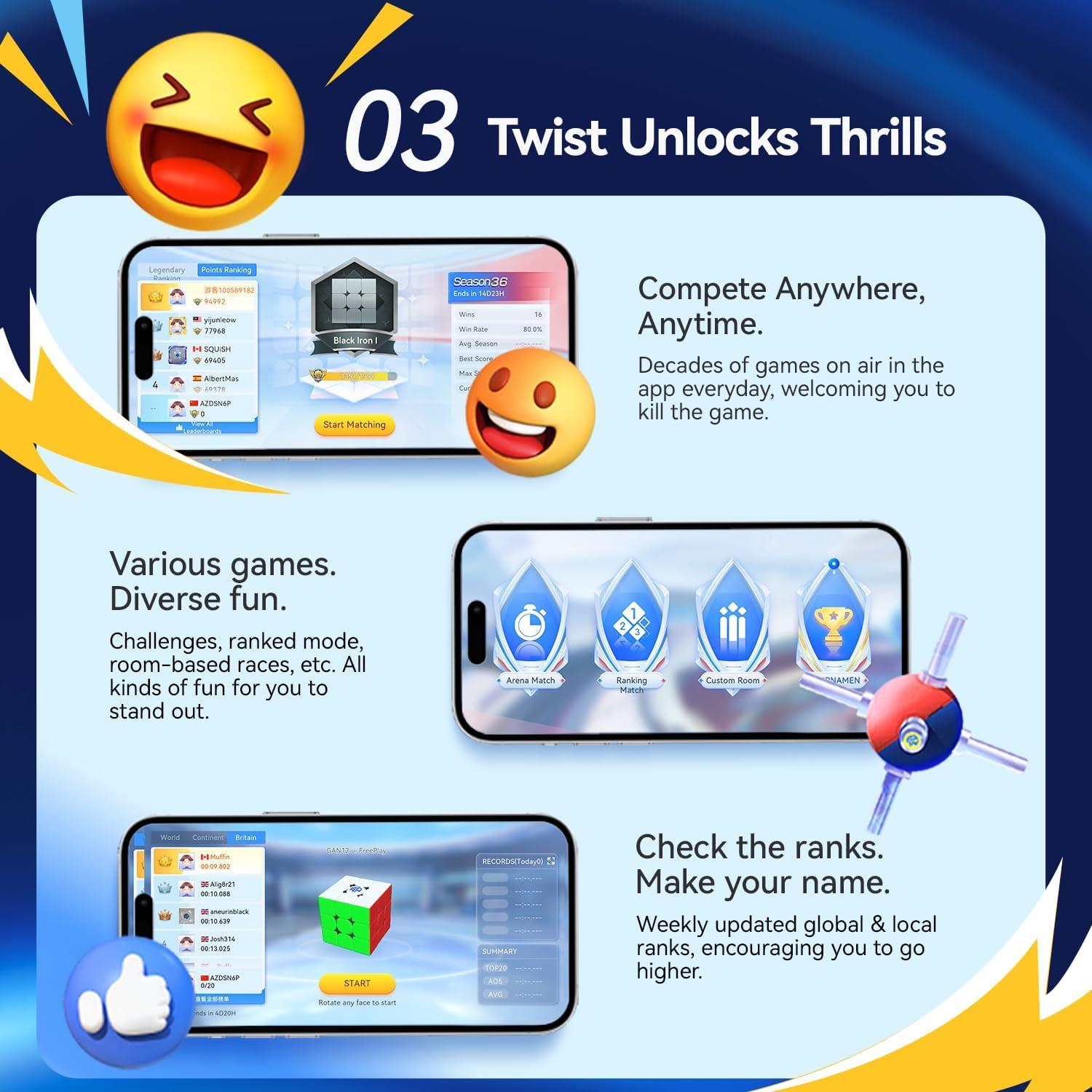 Cubo de Velocidad Inteligente GAN 356 i Carry E Bluetooth 3x3