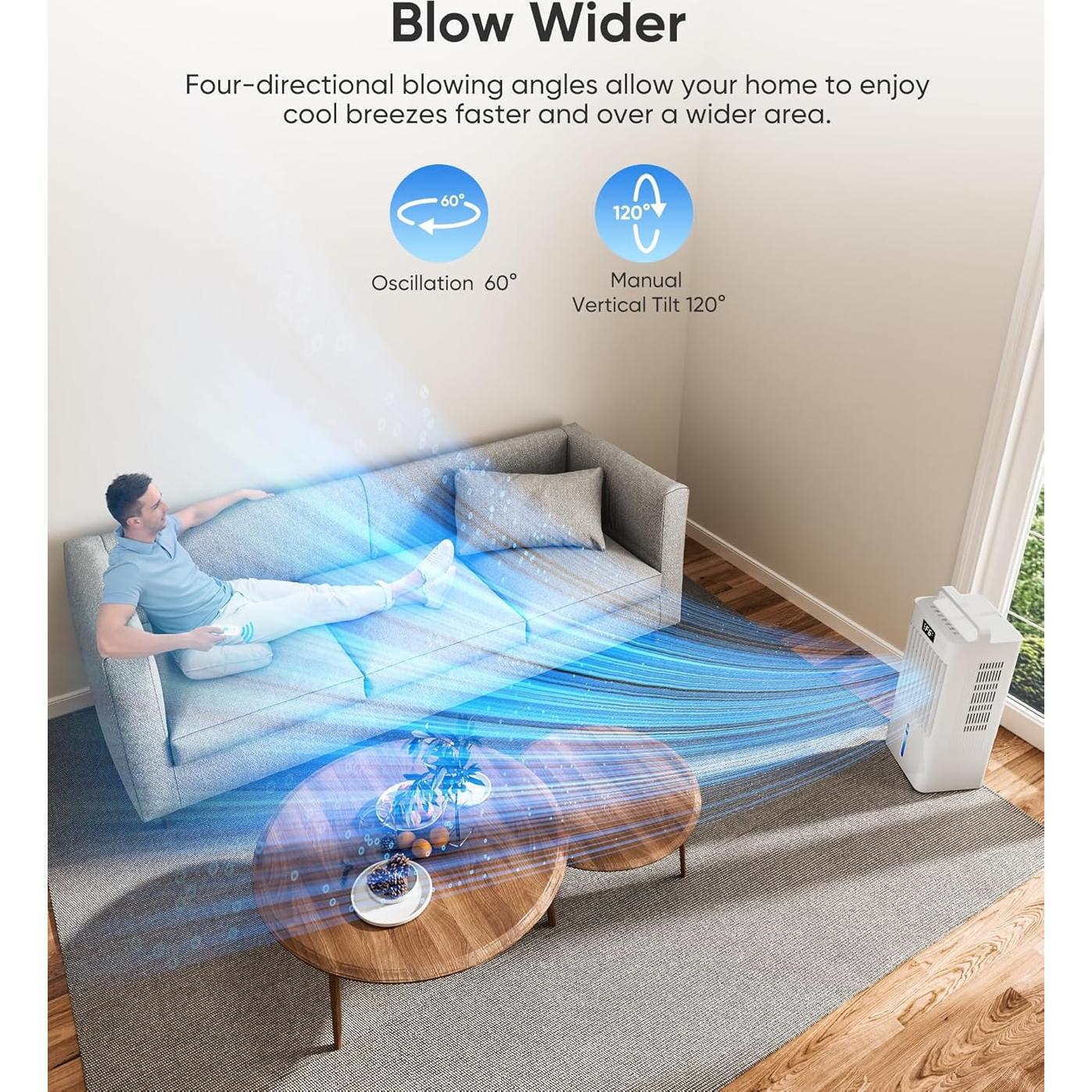 Acondicionador de Aire Portátil Ashihoti FK2408Y 6 Velocidades