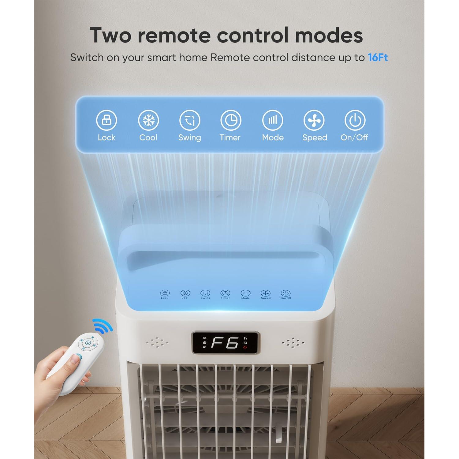 Acondicionador de Aire Portátil Ashihoti FK2408Y 6 Velocidades