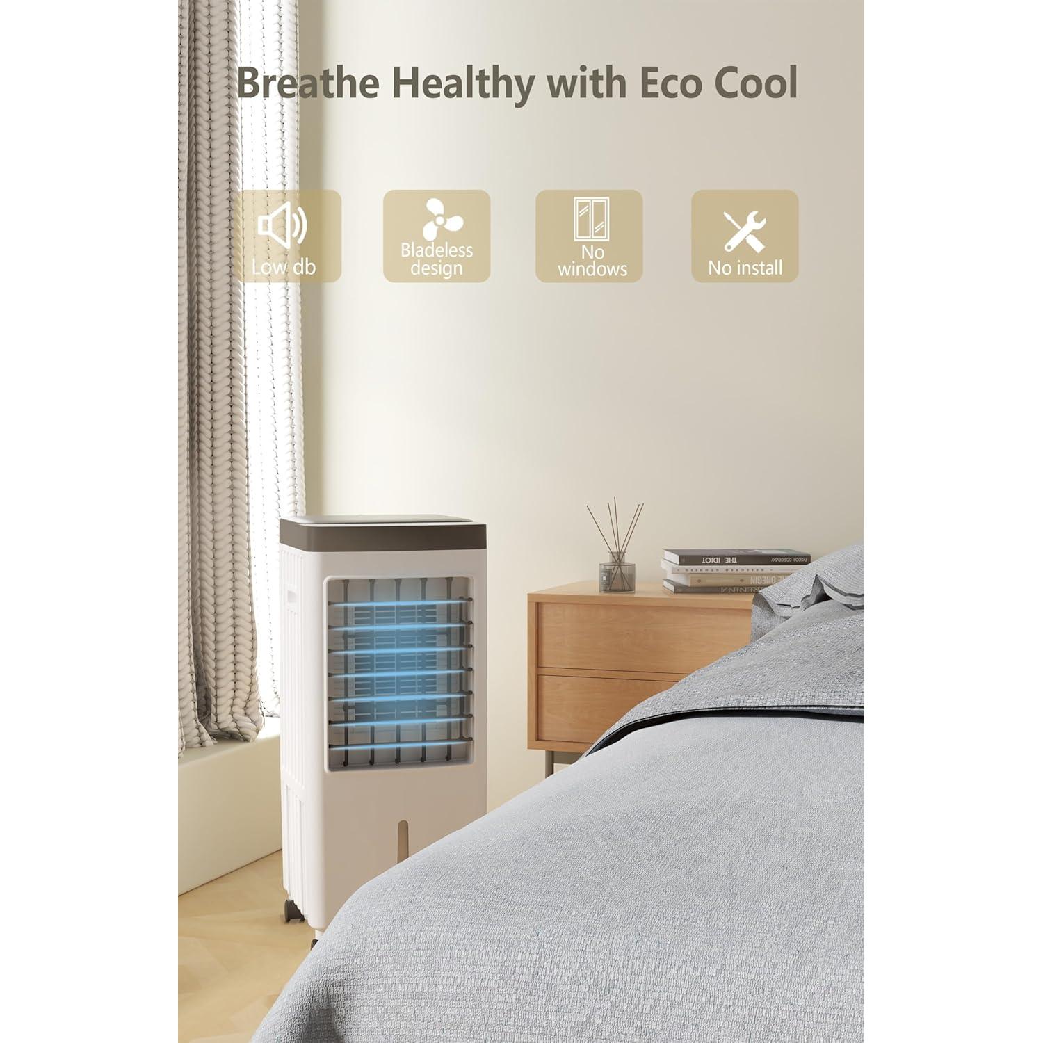 Enfriador de Aire Evaporativo Portátil JOZERMADE 10L 3 Velocidades