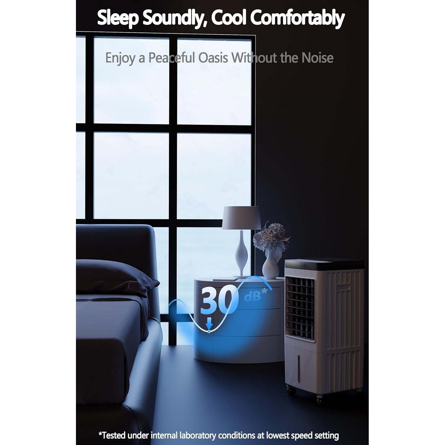 Enfriador de Aire Evaporativo Portátil JOZERMADE 10L 3 Velocidades