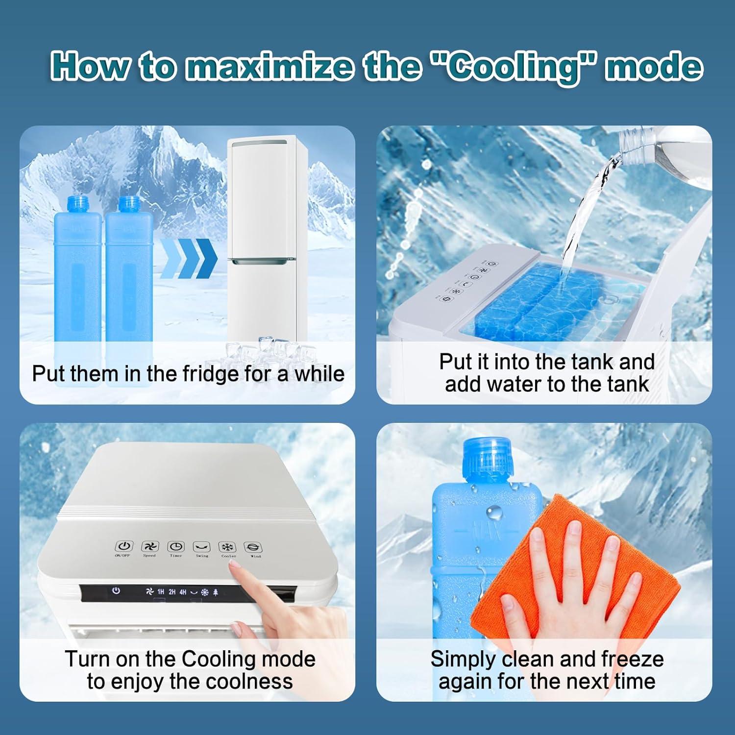 Acondicionador de Aire Portátil CAYNEL 7L, 4 Modos, 3 Velocidades