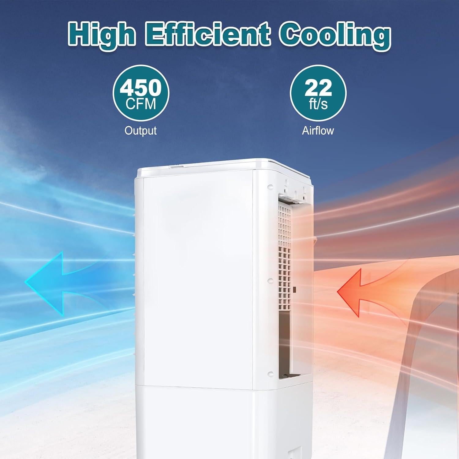 Acondicionador de Aire Portátil CAYNEL 7L, 4 Modos, 3 Velocidades