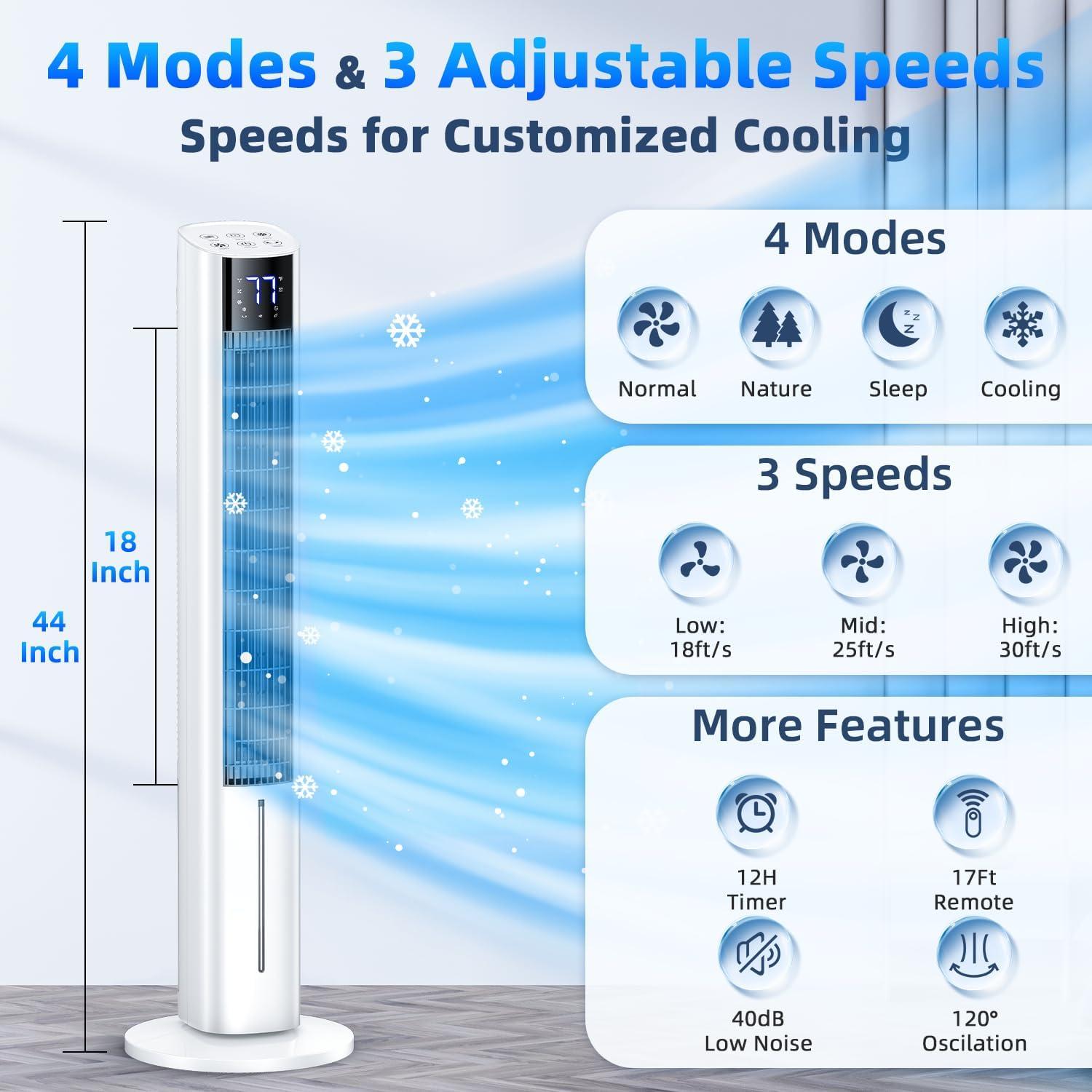 Acondicionador de Aire Portátil FANCOLE TS05 44" 4L 120°
