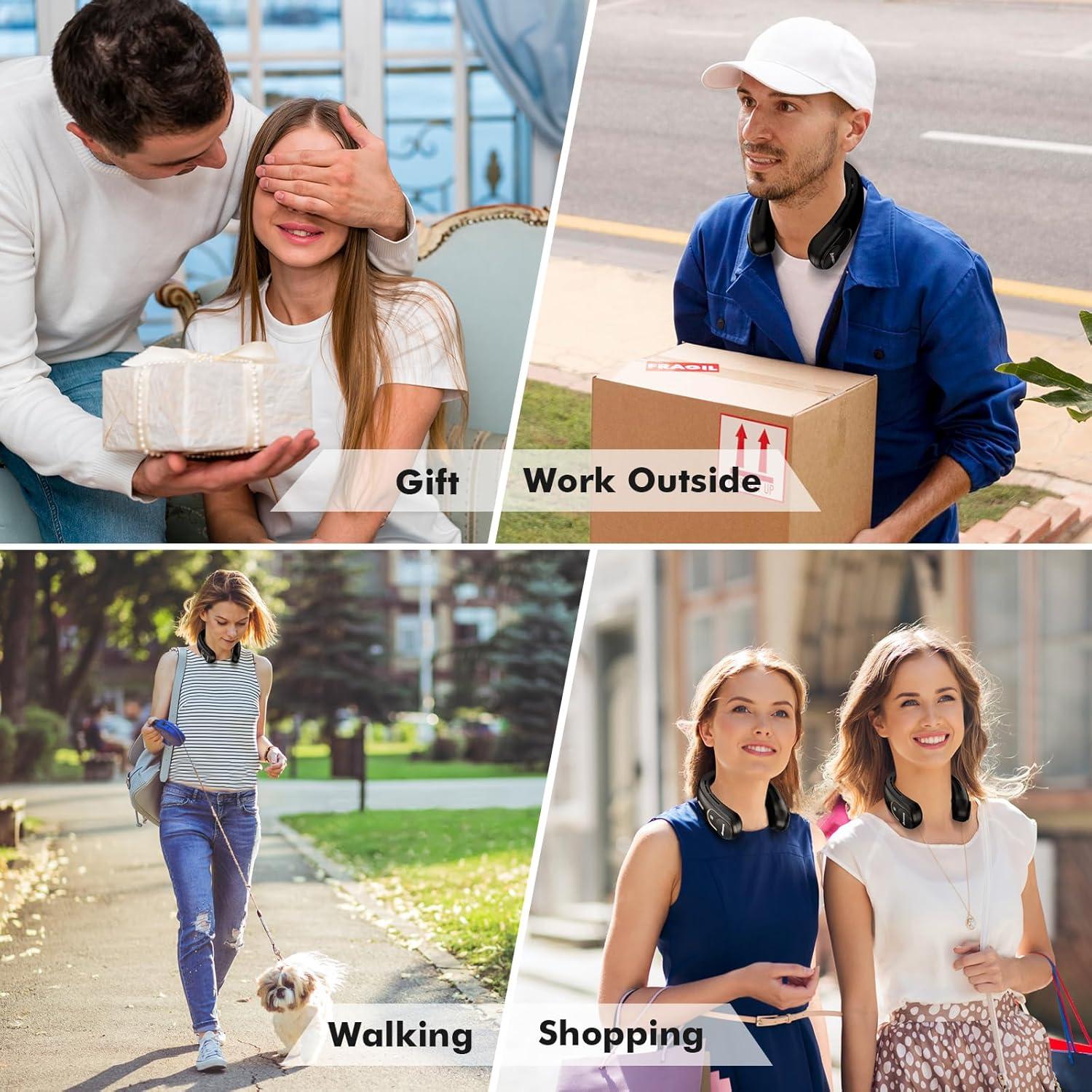 Ventilador de Cuello Portátil AMACOOL NF001 Sin Aspas 3 Velocidades