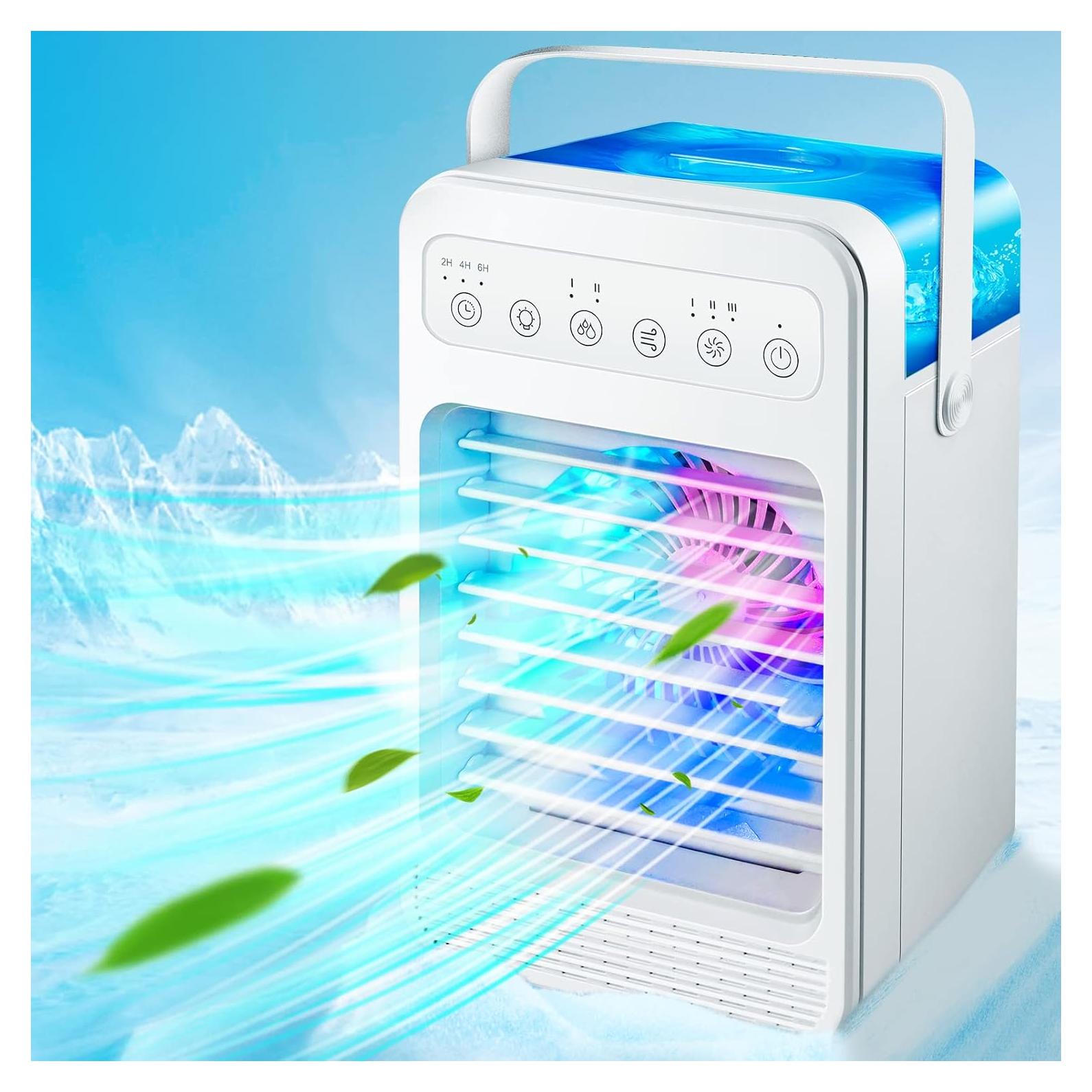 Acondicionador de Aire Portátil 6 en 1 F2 Blanco 600ml USB