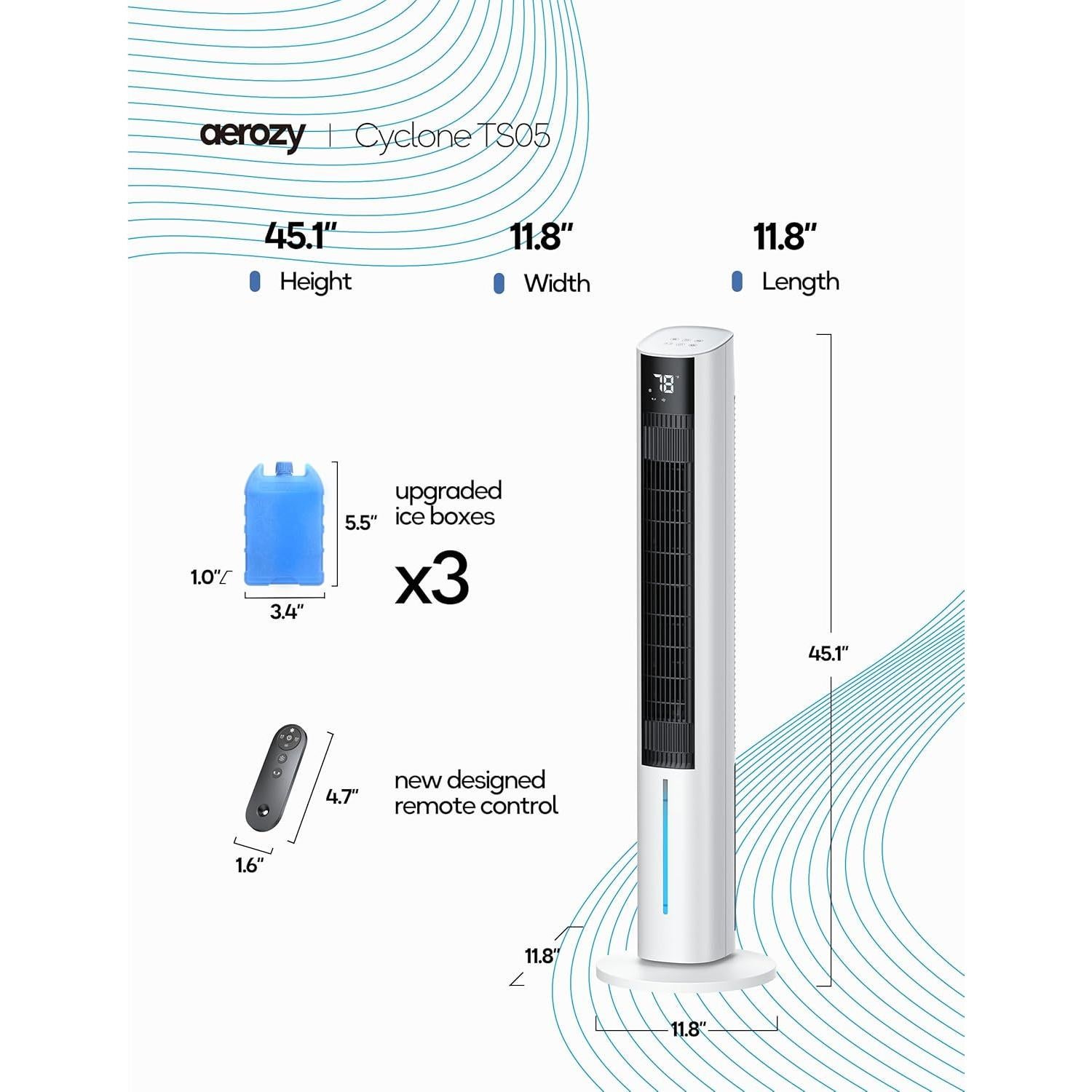 Aire Acondicionado Portátil AEROZY TS05 114.8 cm Control Remoto