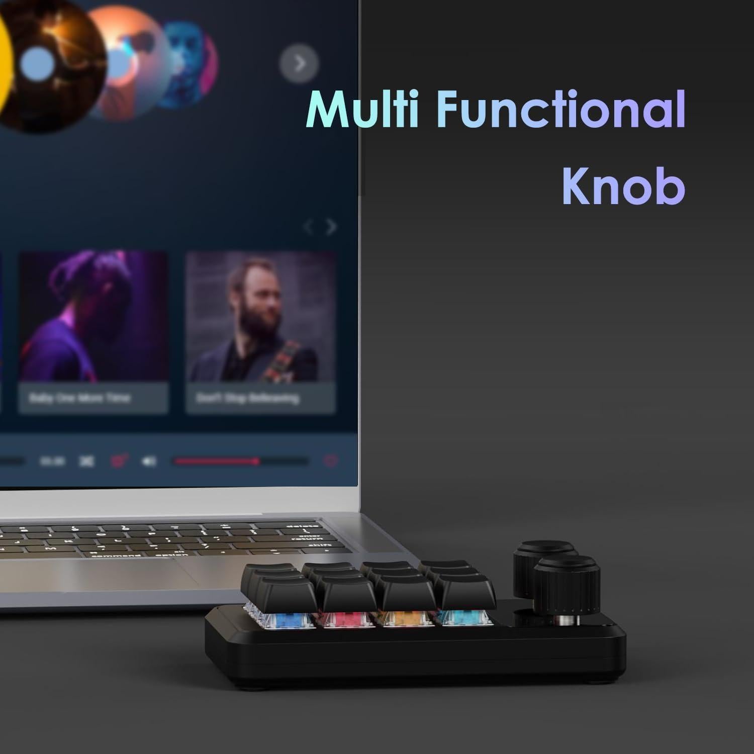 Teclado Mecánico Programable LUKCOZMO RGB 12 Teclas Negro