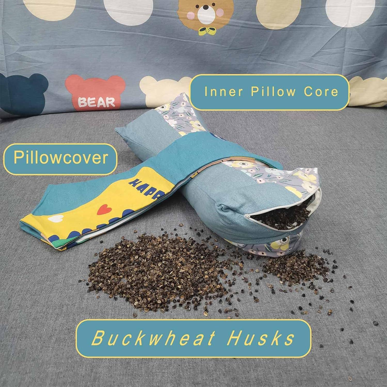 Cojín Redondo de Trigo Sarraceno ZHIWEIKJ para Dormir 39x8 cm