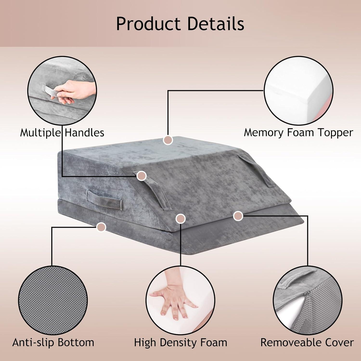 Cojín en cuña ajustable Jakoola para elevar piernas 20.32 cm