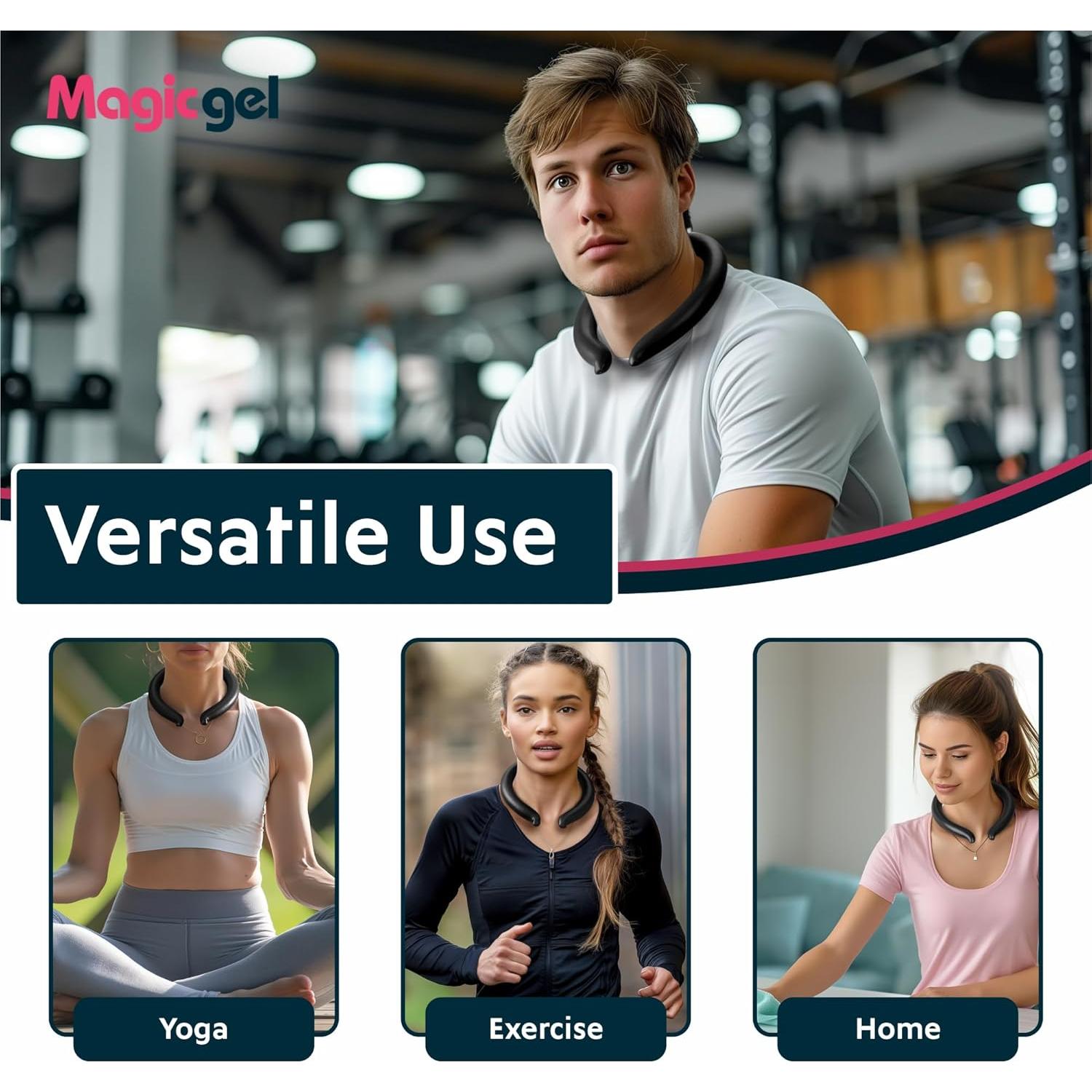 Anillo Enfriador de Cuello Magic Gel - Reutilizable Negro