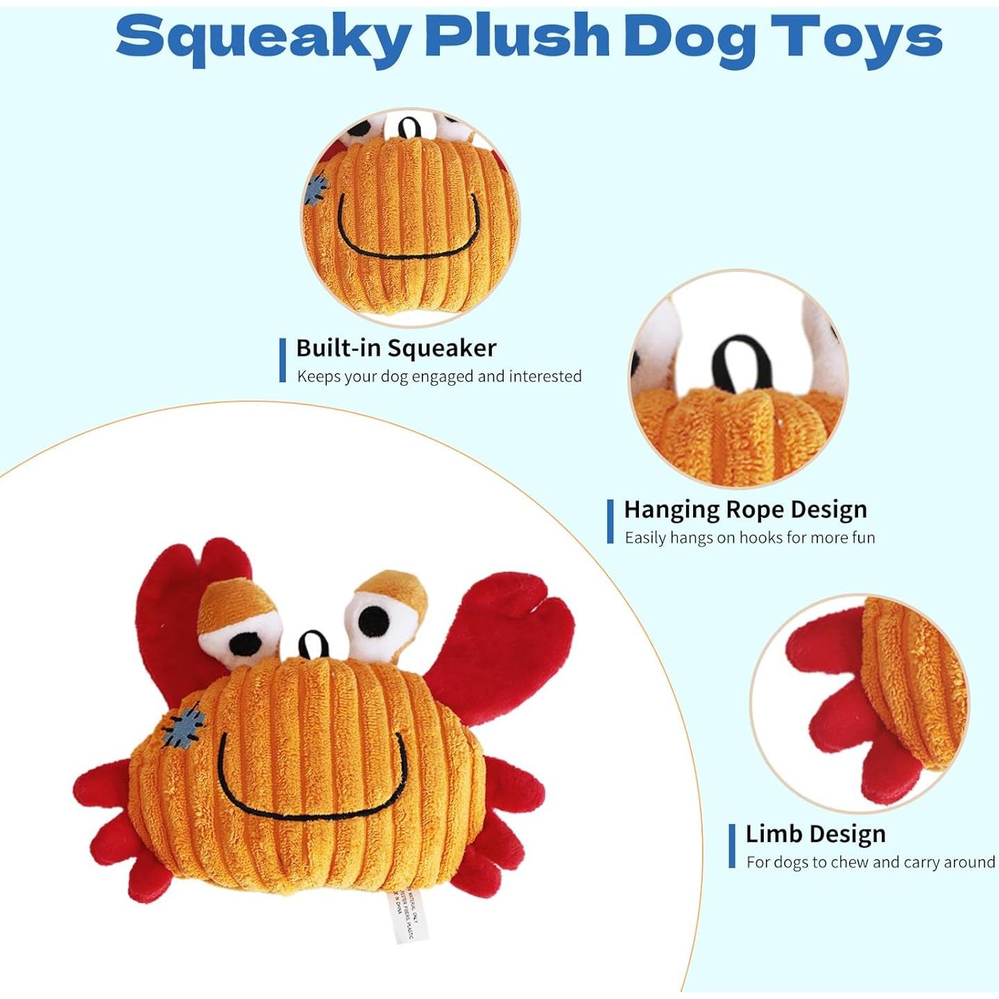 Juguete de Peluche Squeaky para Perros Pequeños y Medianos - 2 Paquete