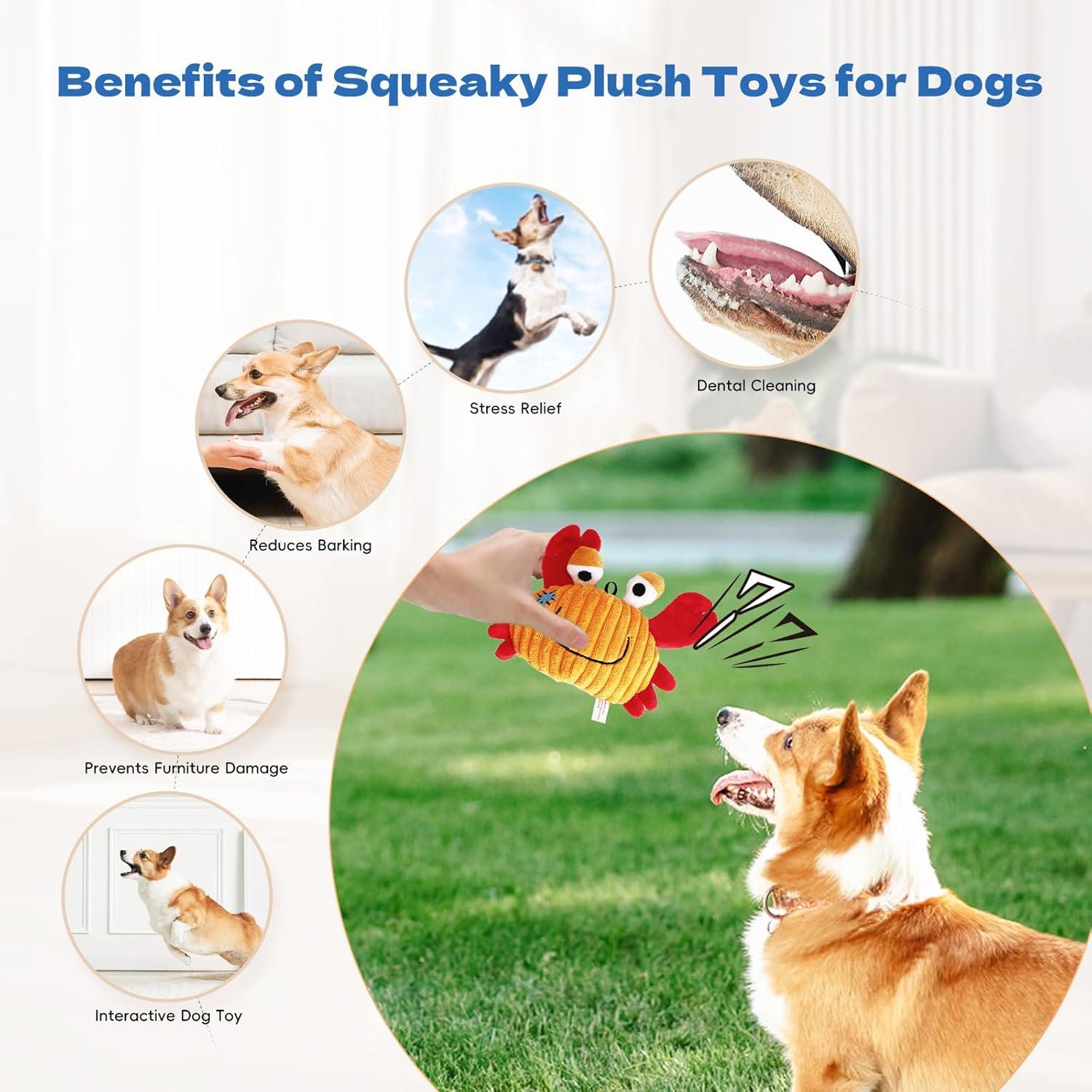 Juguete de Peluche Squeaky para Perros Pequeños y Medianos - 2 Paquete