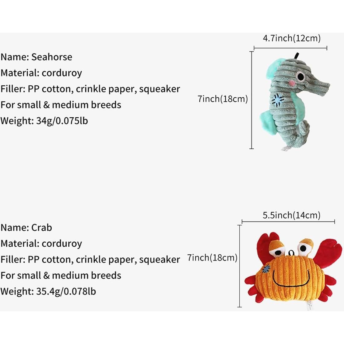 Juguete de Peluche Squeaky para Perros Pequeños y Medianos - 2 Paquete