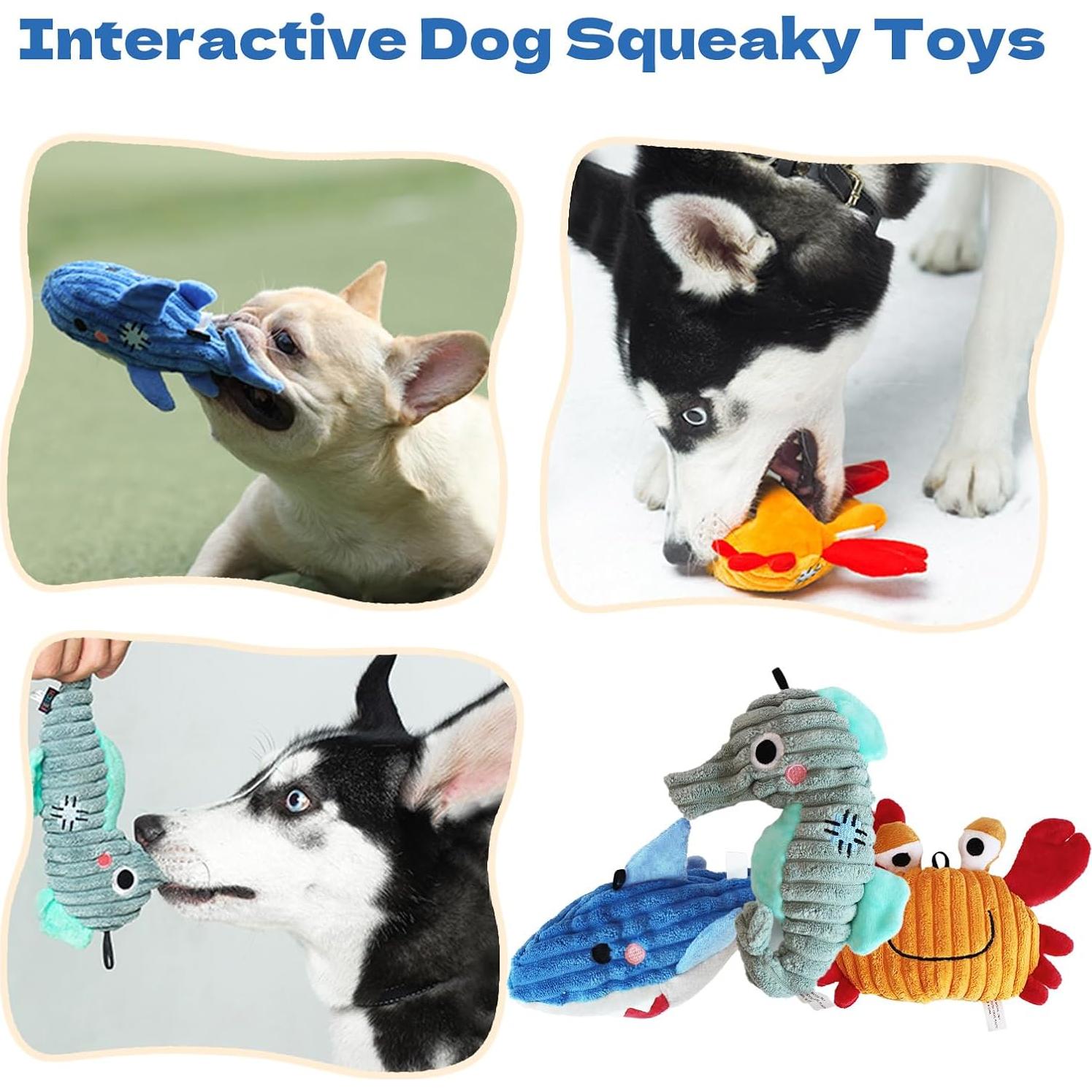 Juguete de Peluche Squeaky para Perros Pequeños y Medianos - 2 Paquete