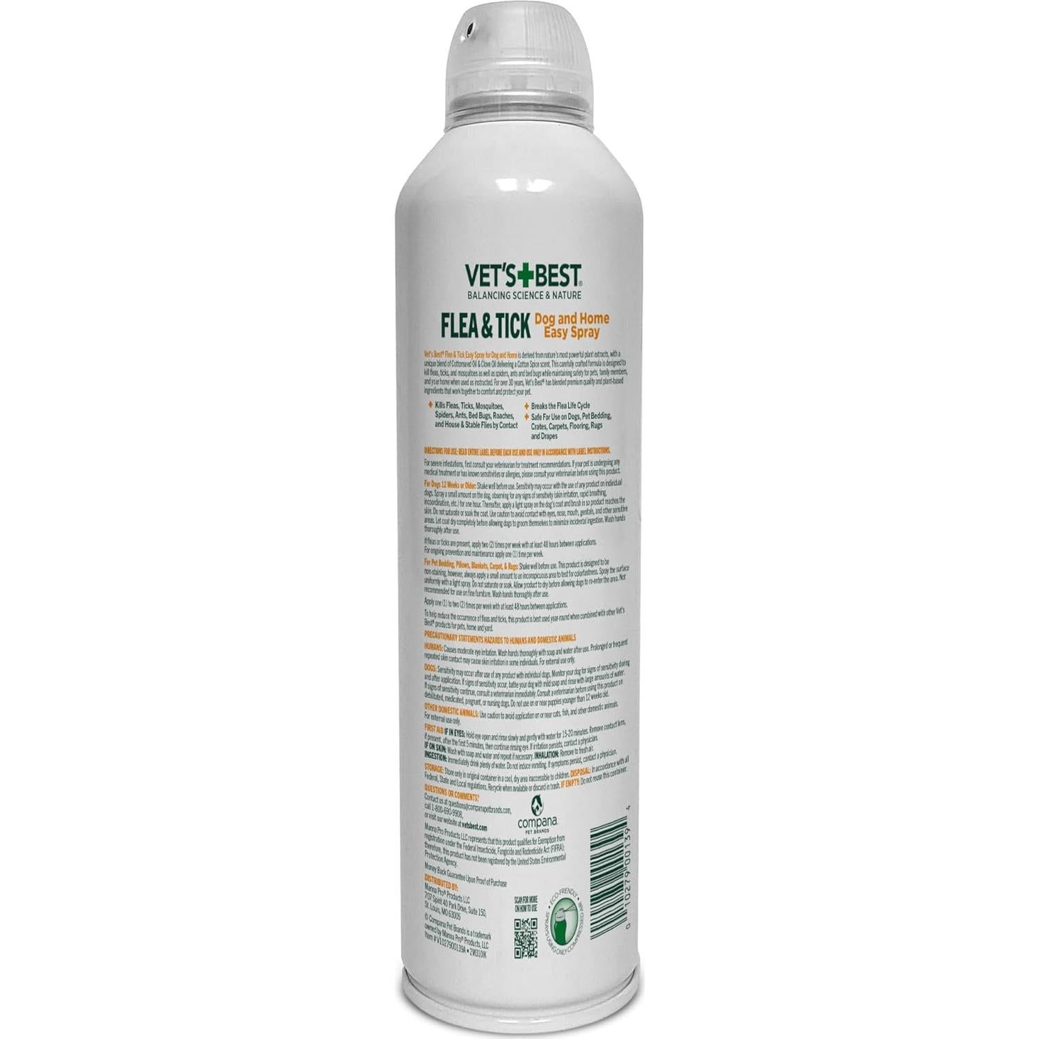 Spray Natural para Pulgas y Garrapatas Vet's Best 396 g