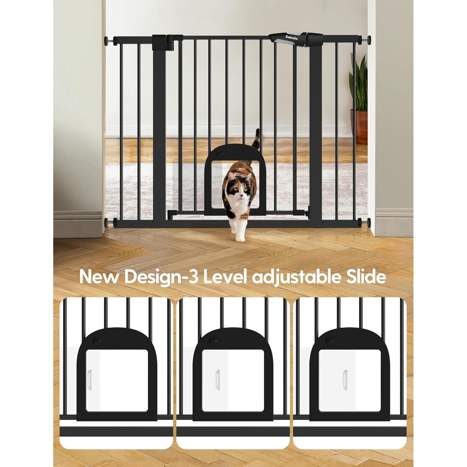 Puerta de Seguridad para Bebés Babelio 29-43" Ajustable Negra