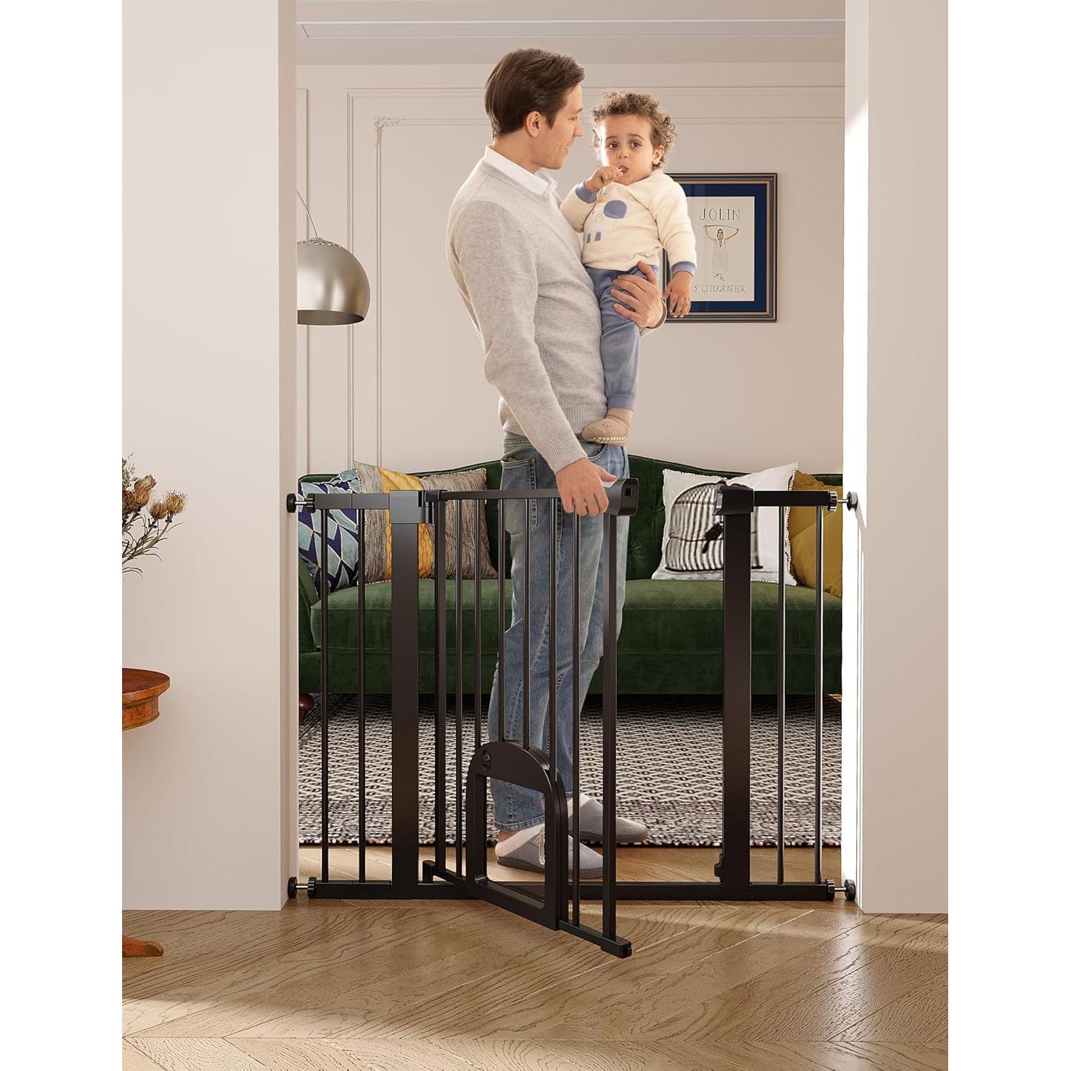 Puerta de Seguridad para Bebés Babelio 29-43" Ajustable Negra