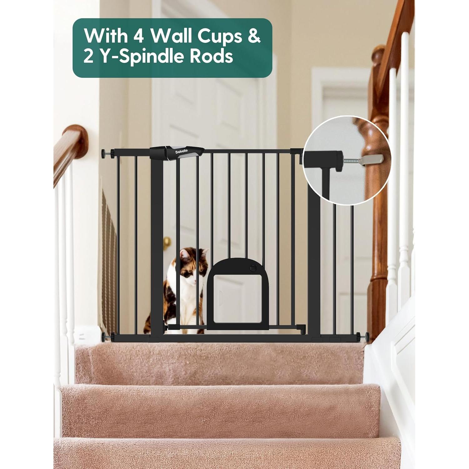 Puerta de Seguridad para Bebés Babelio 29-43" Ajustable Negra