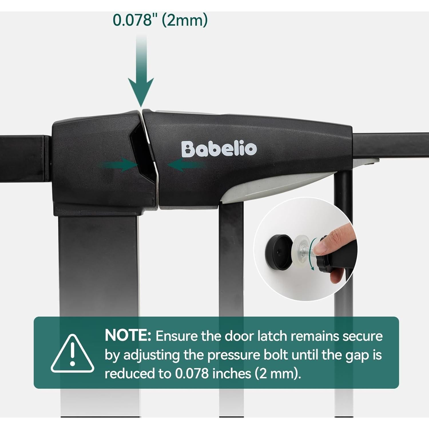 Puerta de Seguridad para Bebés Babelio 29-43" Ajustable Negra