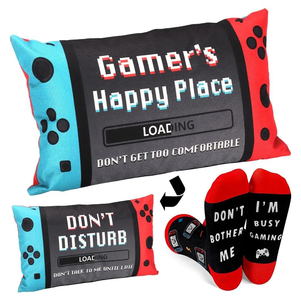 Set de Regalo Gamer Vida Gamer Ocupada - Funda 20x30 cm + Calcetines