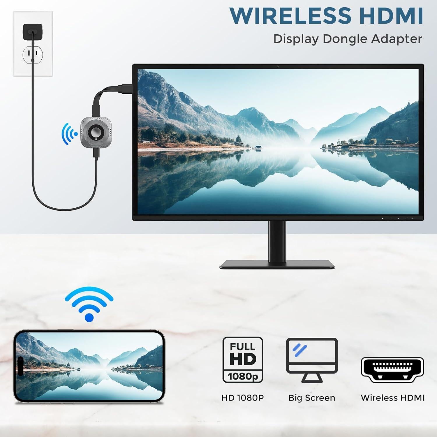 Transmisor y Receptor HDMI Inalámbrico Elalight 30FT 1080P