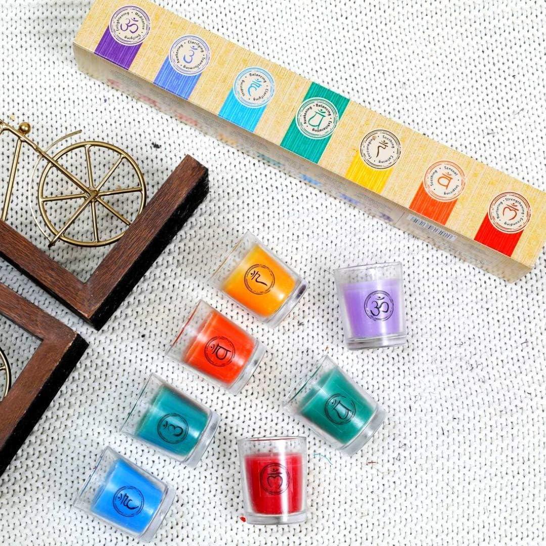 Juego de 7 Velas Aromáticas Chakra & Luck - Cera de Soja Natural