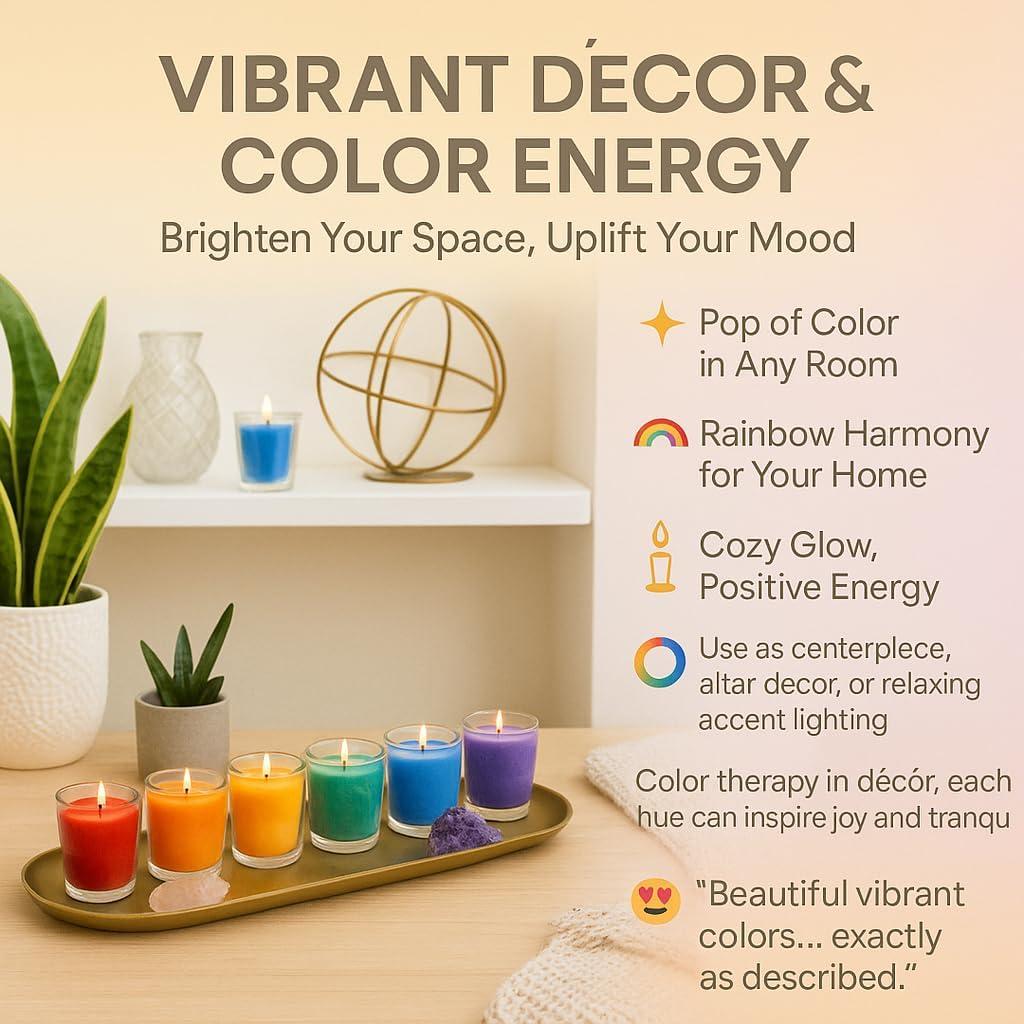 Juego de 7 Velas Aromáticas Chakra & Luck - Cera de Soja Natural