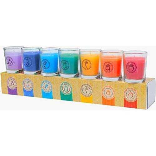 Juego de 7 Velas Aromáticas Chakra & Luck - Cera de Soja Natural