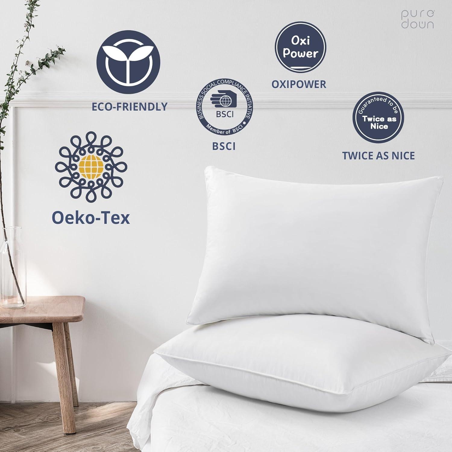 Almohadas de Plumas de Ganso puredown® - Juego de 2 Estándar