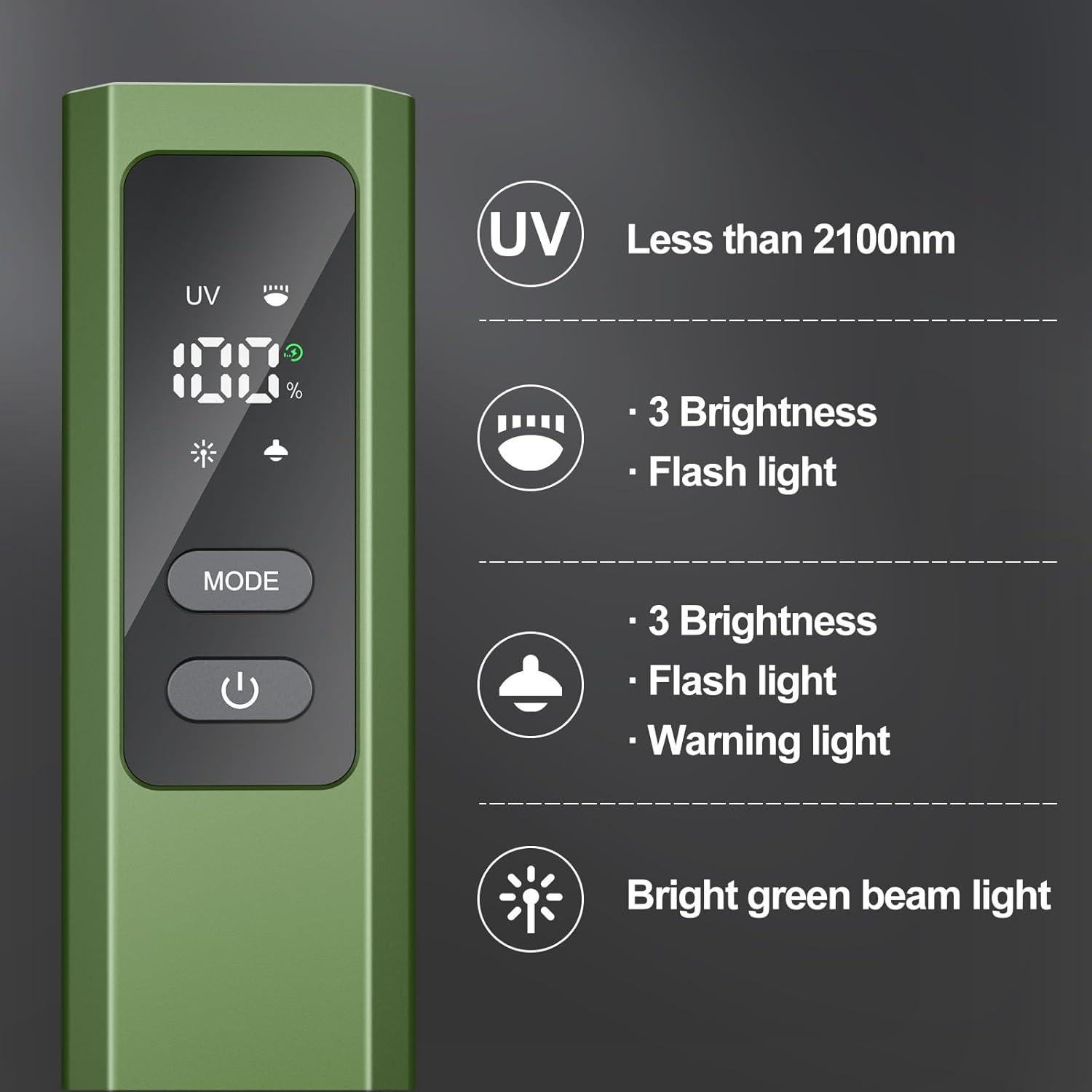 Linterna EDC PRO 4 en 1 DONGGUAN 500LM Verde USB-C