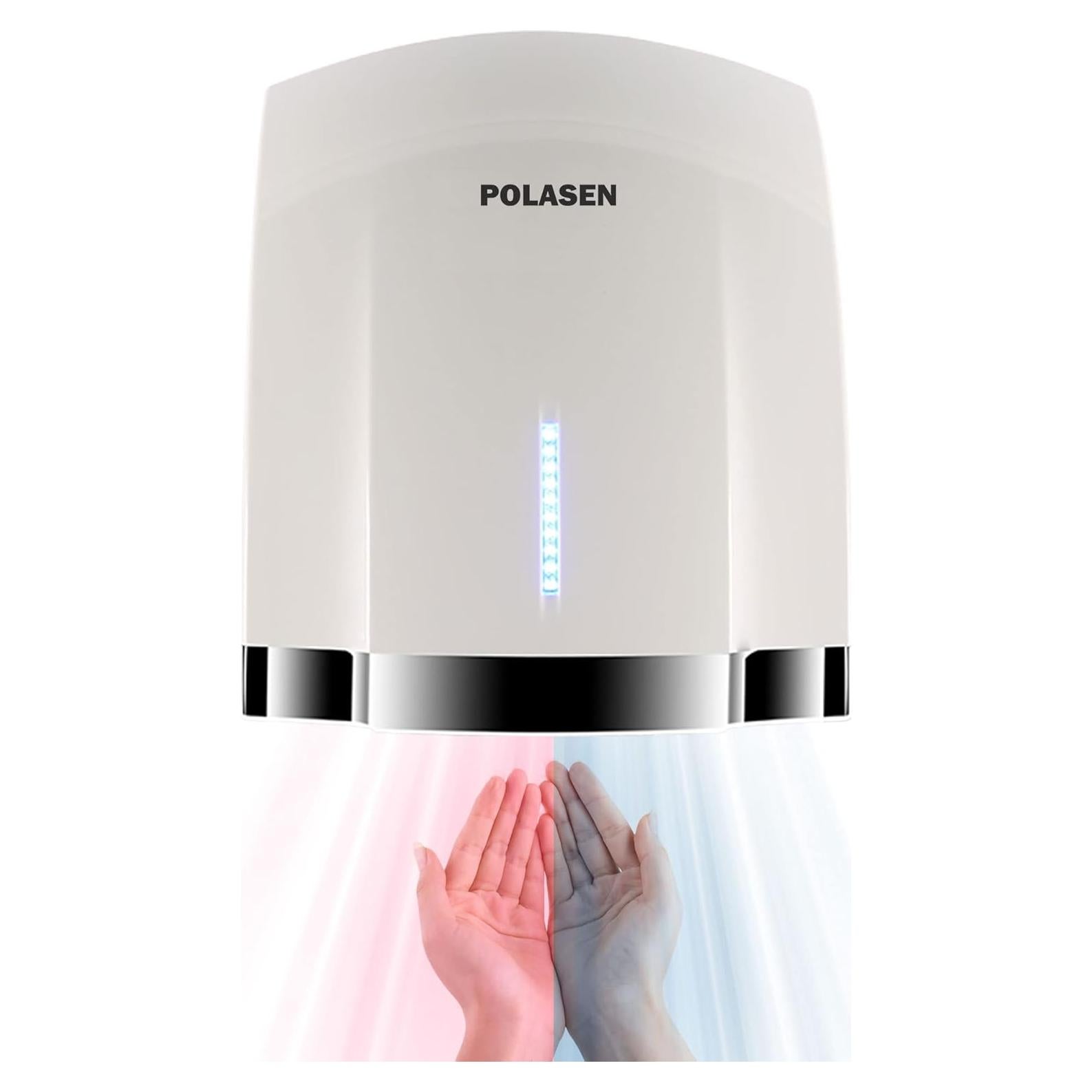 Secador de Manos Polasen A1003 Blanco ABS 1800W Sensor Automático