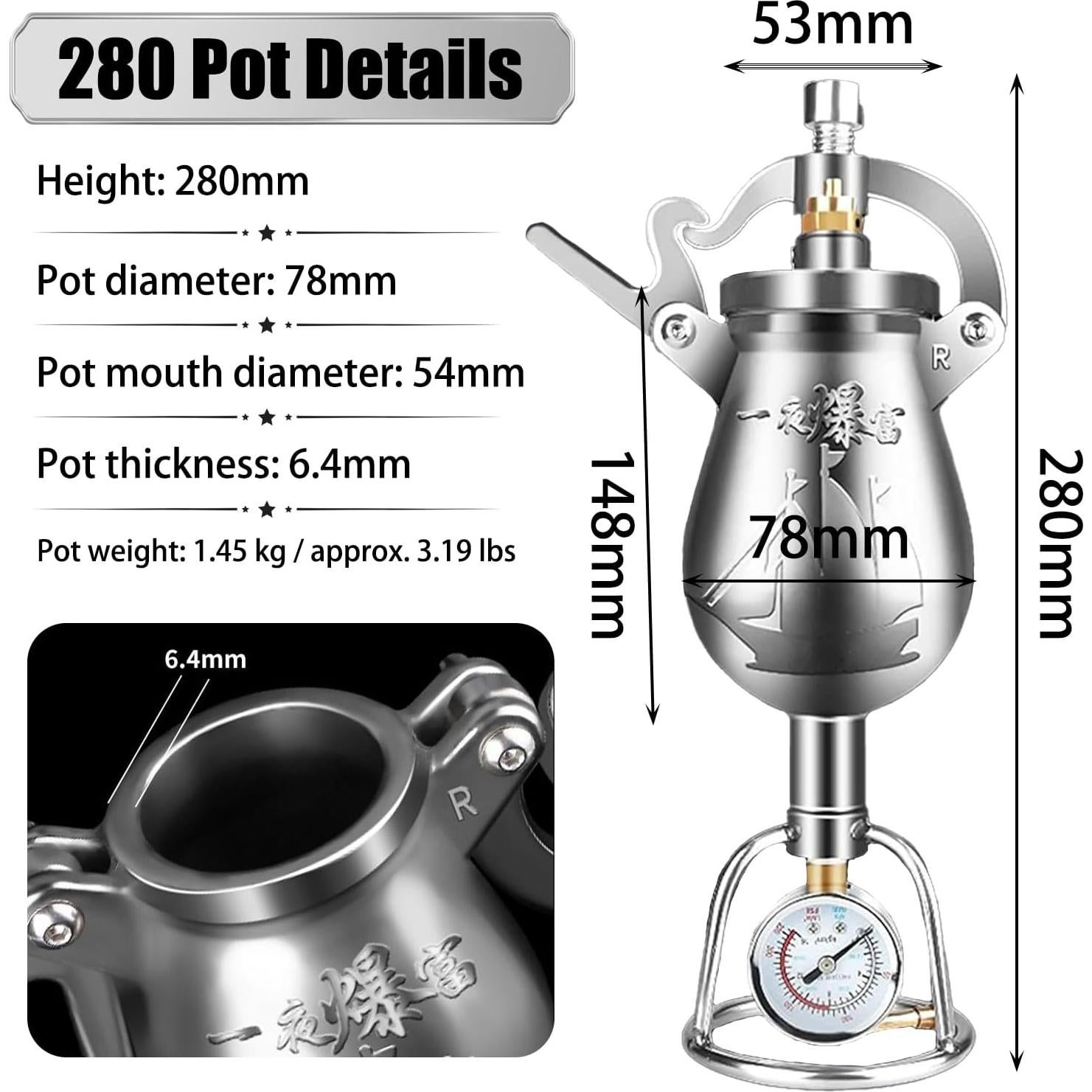 Máquina de Palomitas ZZYYZZ 260ml Acero Inoxidable Retro