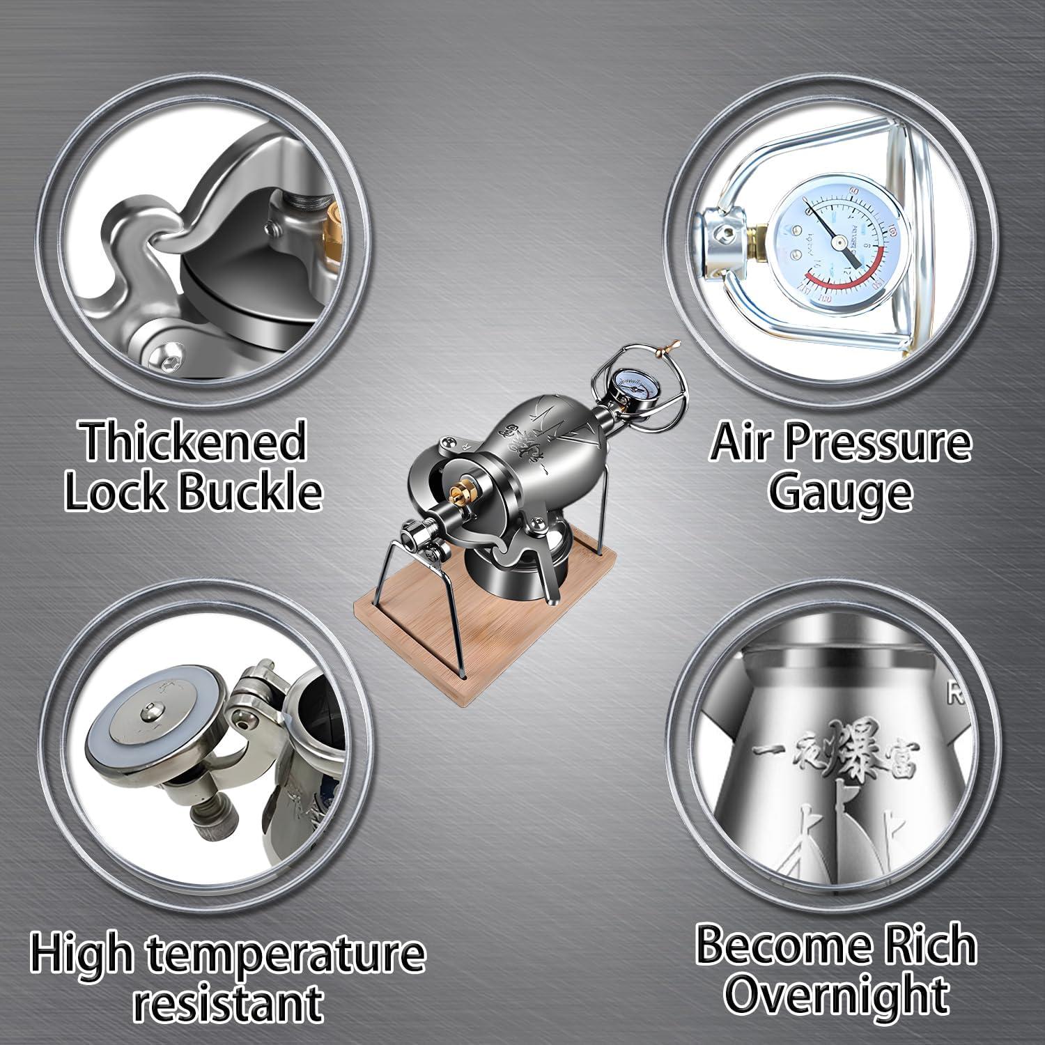 Máquina de Palomitas ZZYYZZ 260ml Acero Inoxidable Retro