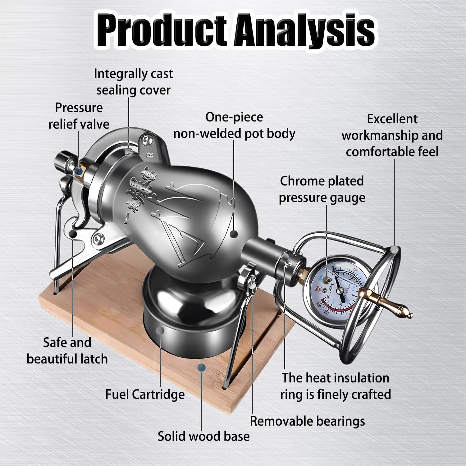 Máquina de Palomitas ZZYYZZ 260ml Acero Inoxidable Retro