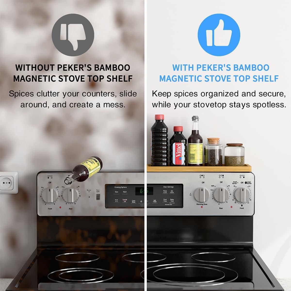 Estante Magnético PEKER para Estufa 76.2 cm de Bambú