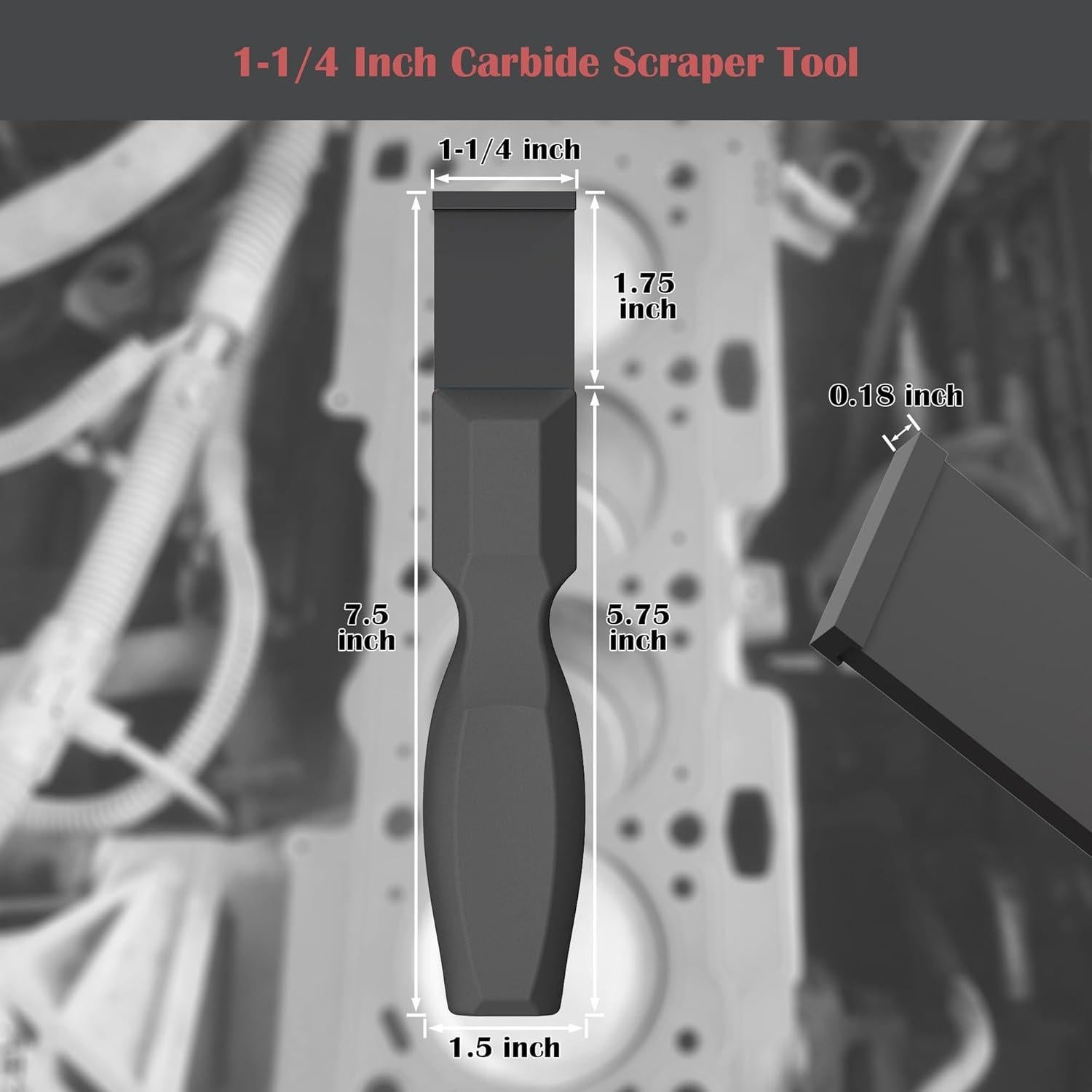 Raspador de Junta de Carburo OUXIO 3.18 cm para Metal y Automotriz