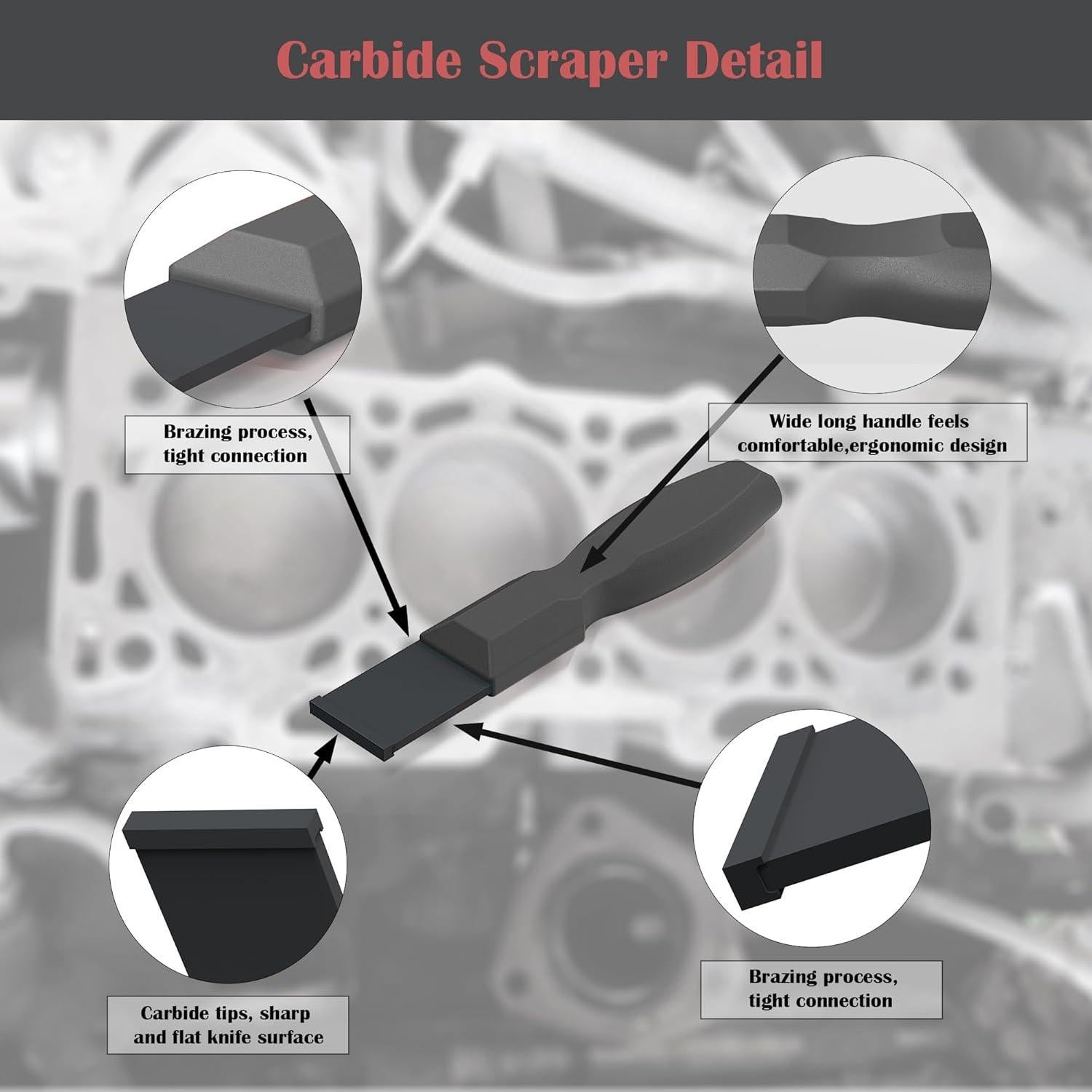 Raspador de Junta de Carburo OUXIO 3.18 cm para Metal y Automotriz