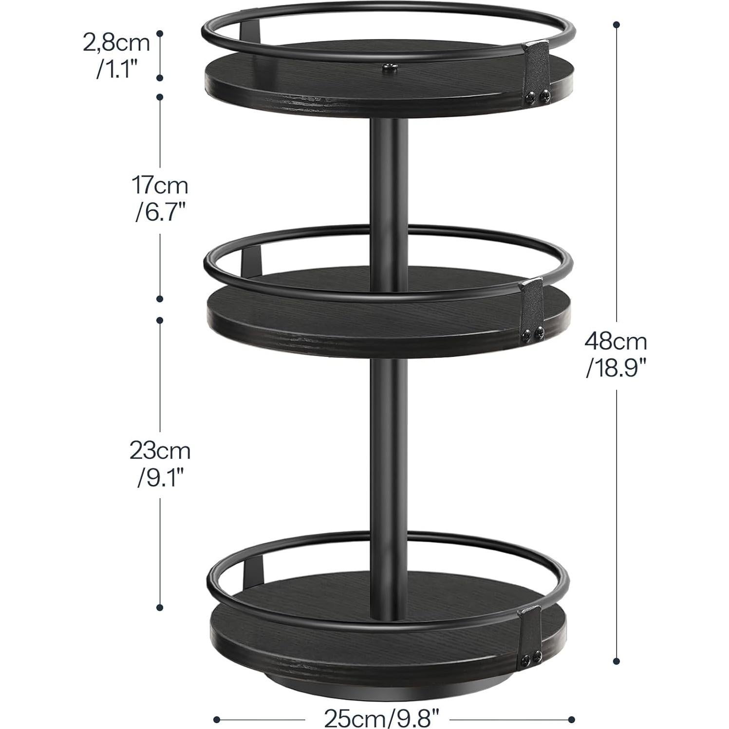 Organizador de Especias Giratorio HOOBRO 3 Niveles Negro