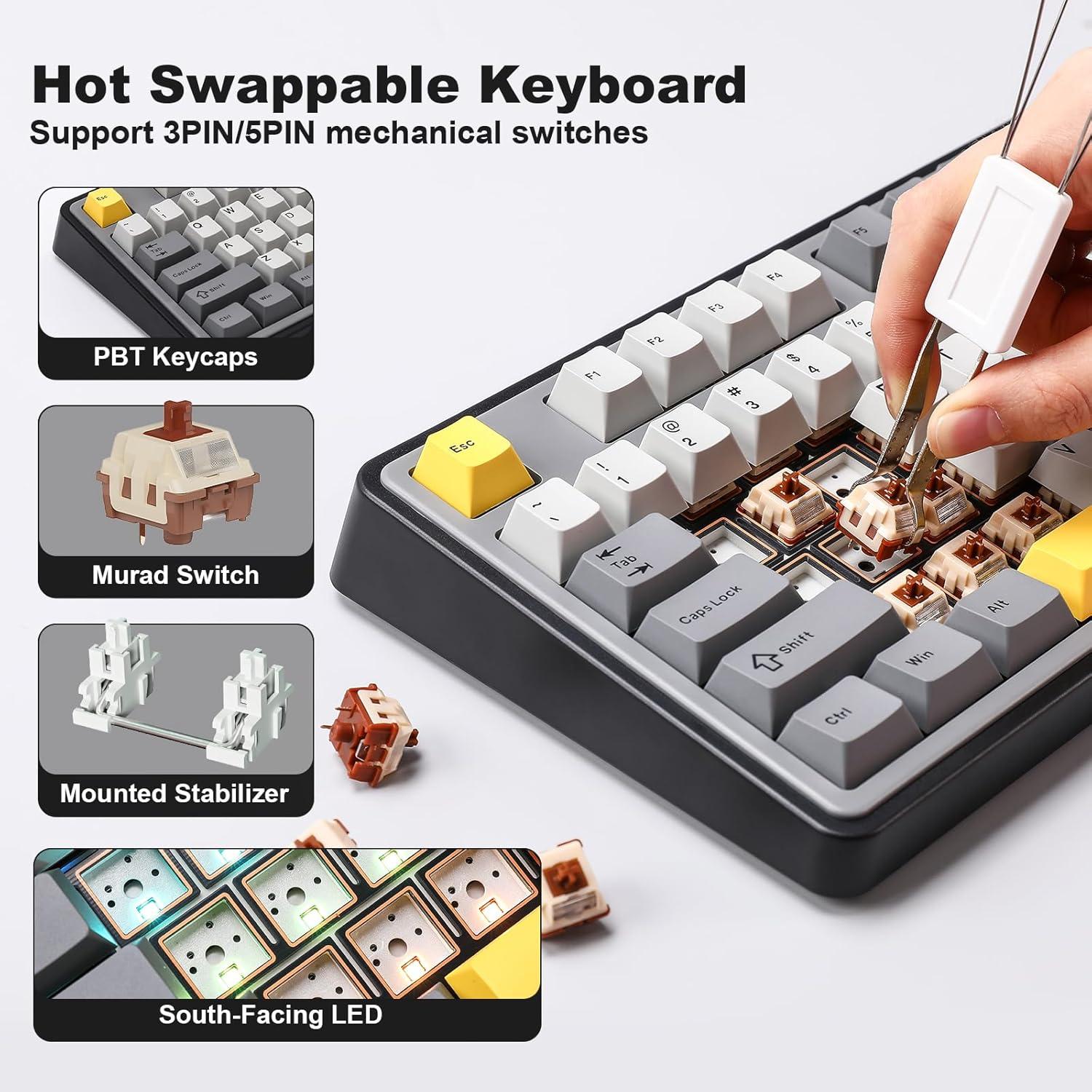 Teclado Mecánico Inalámbrico AJAZZ AK980 RGB 98% Negro