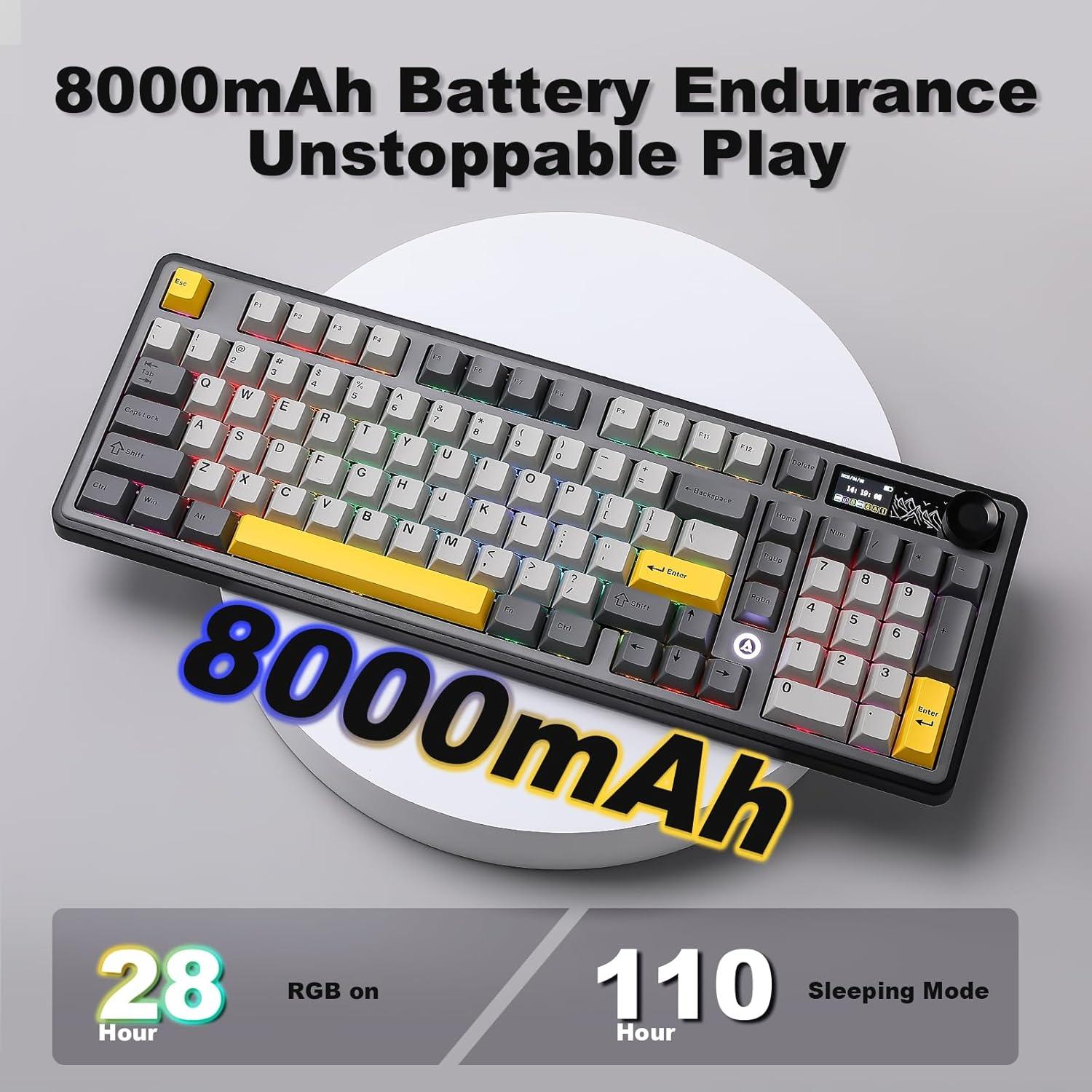 Teclado Mecánico Inalámbrico AJAZZ AK980 RGB 98% Negro