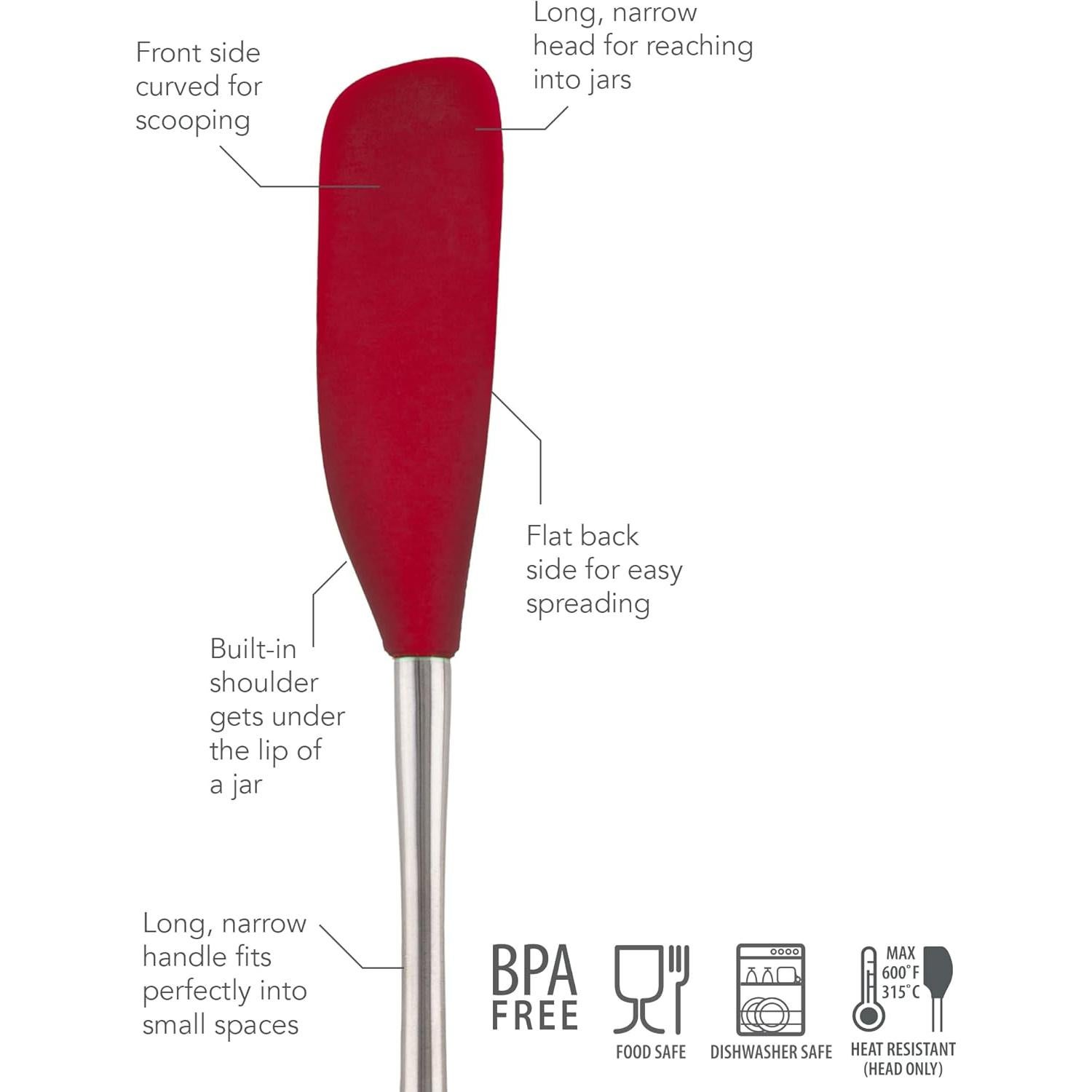 Espátula de Silicona para Frascos Tovolo Cayena 27.31 cm