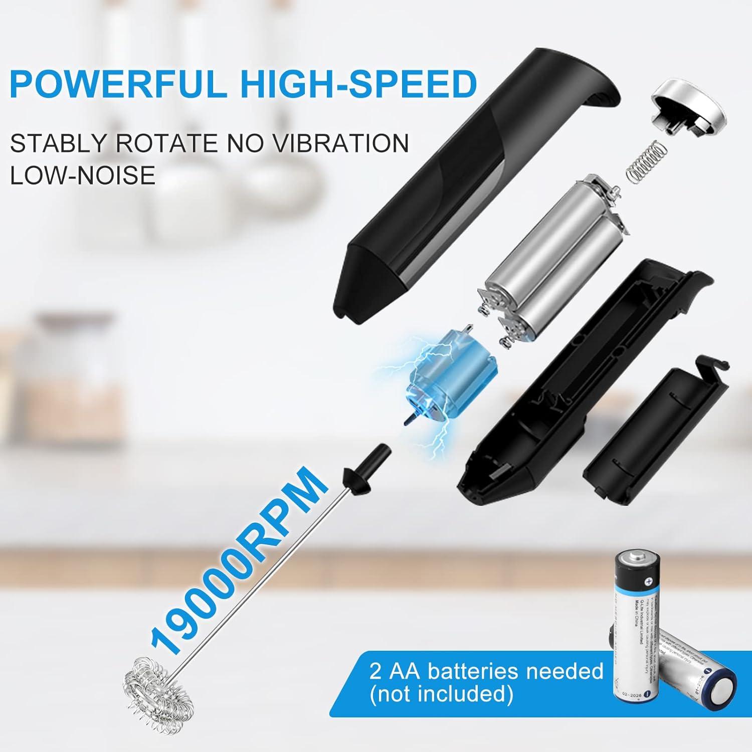 Batidor de Leche Eléctrico PACAHO Doble Varilla Acero Inoxidable