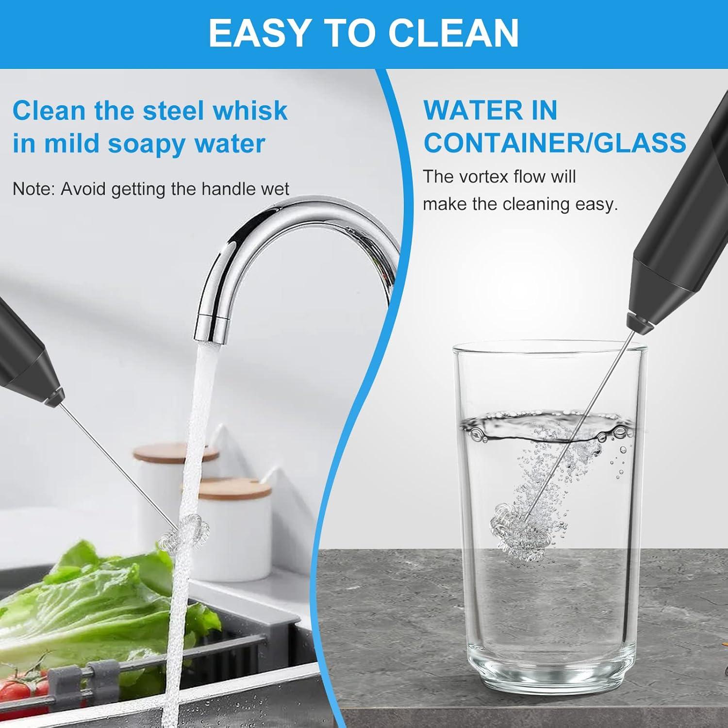 Batidor de Leche Eléctrico PACAHO Doble Varilla Acero Inoxidable