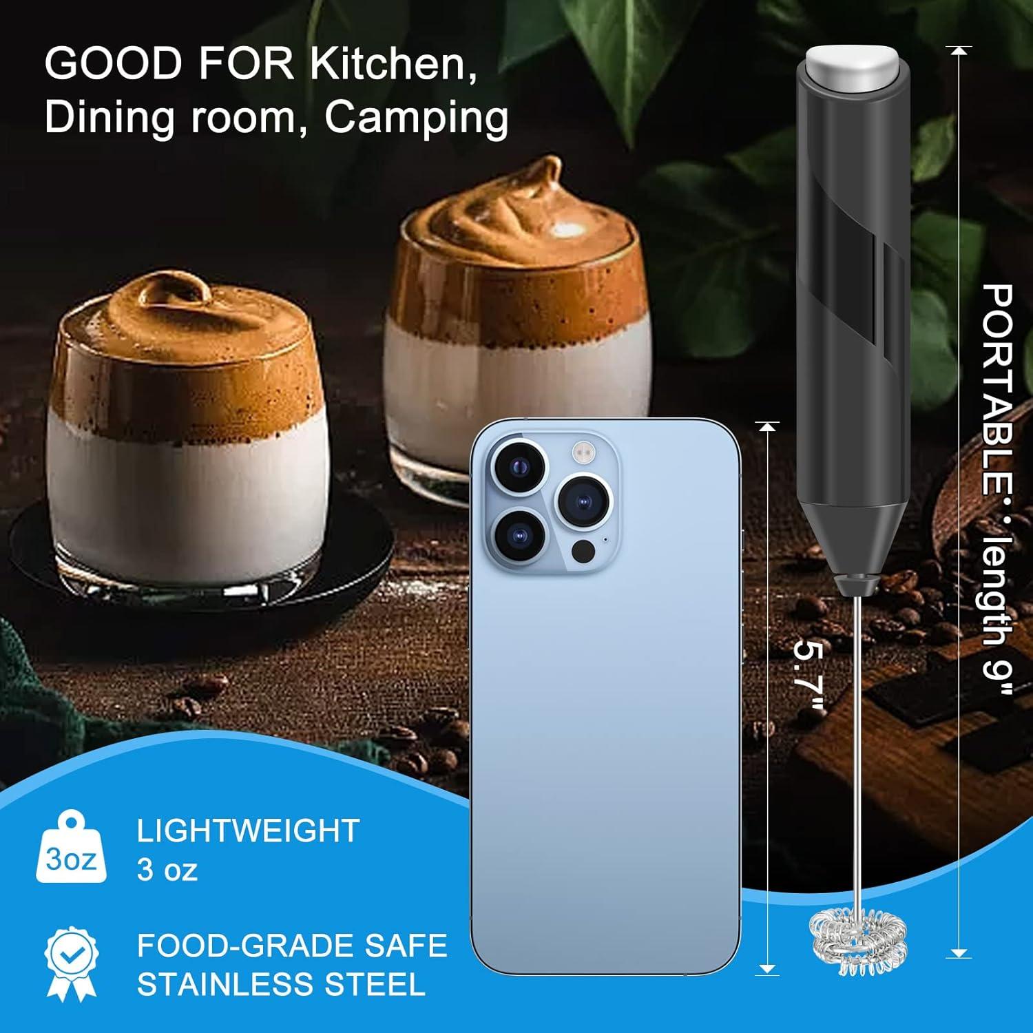 Batidor de Leche Eléctrico PACAHO Doble Varilla Acero Inoxidable