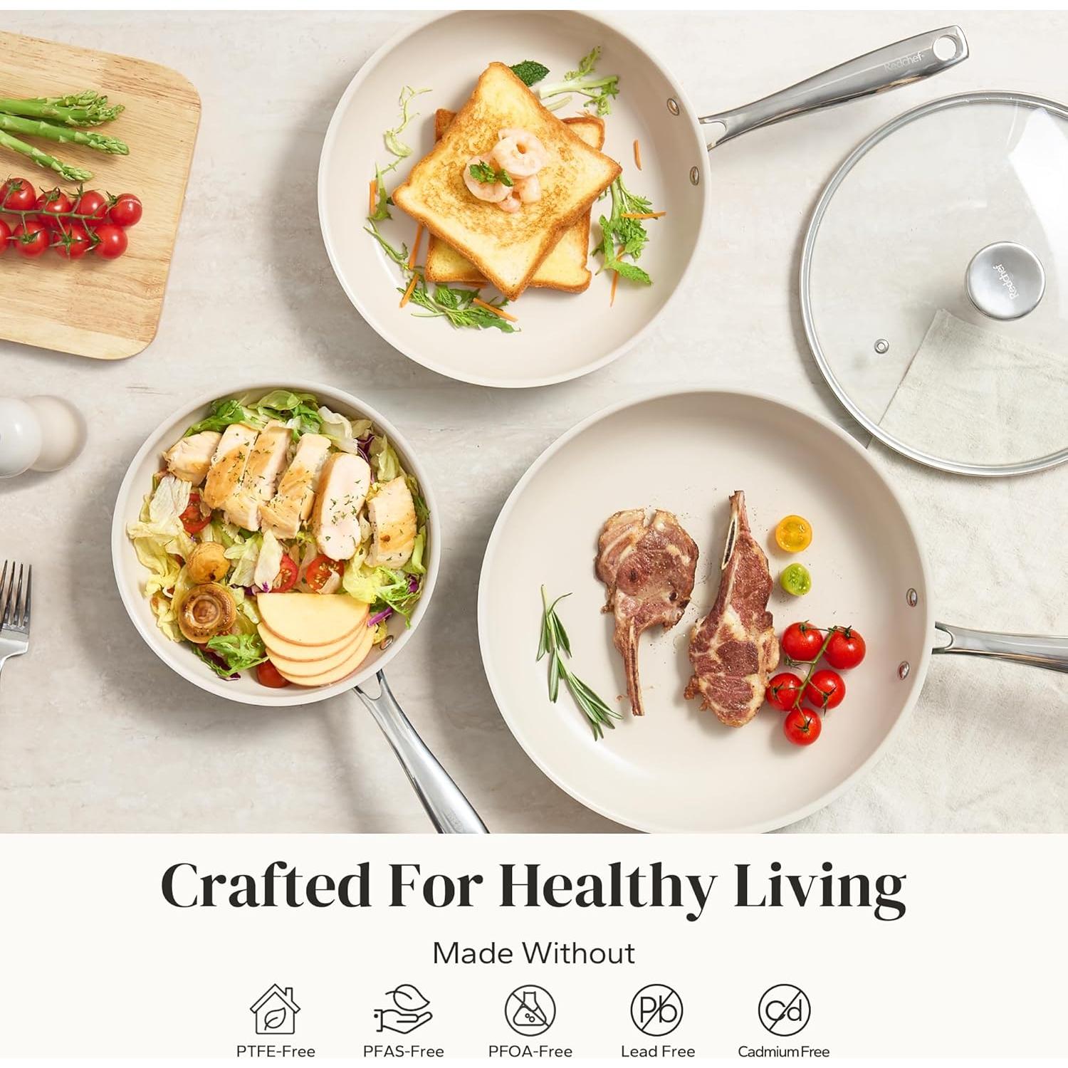 Juego de Sartenes Cerámicas Redchef 6 Piezas Beige 20.3-27.9 cm