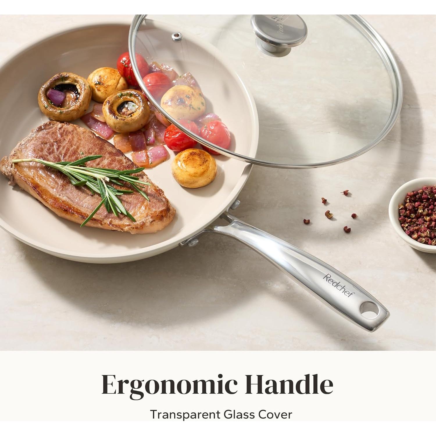 Juego de Sartenes Cerámicas Redchef 6 Piezas Beige 20.3-27.9 cm