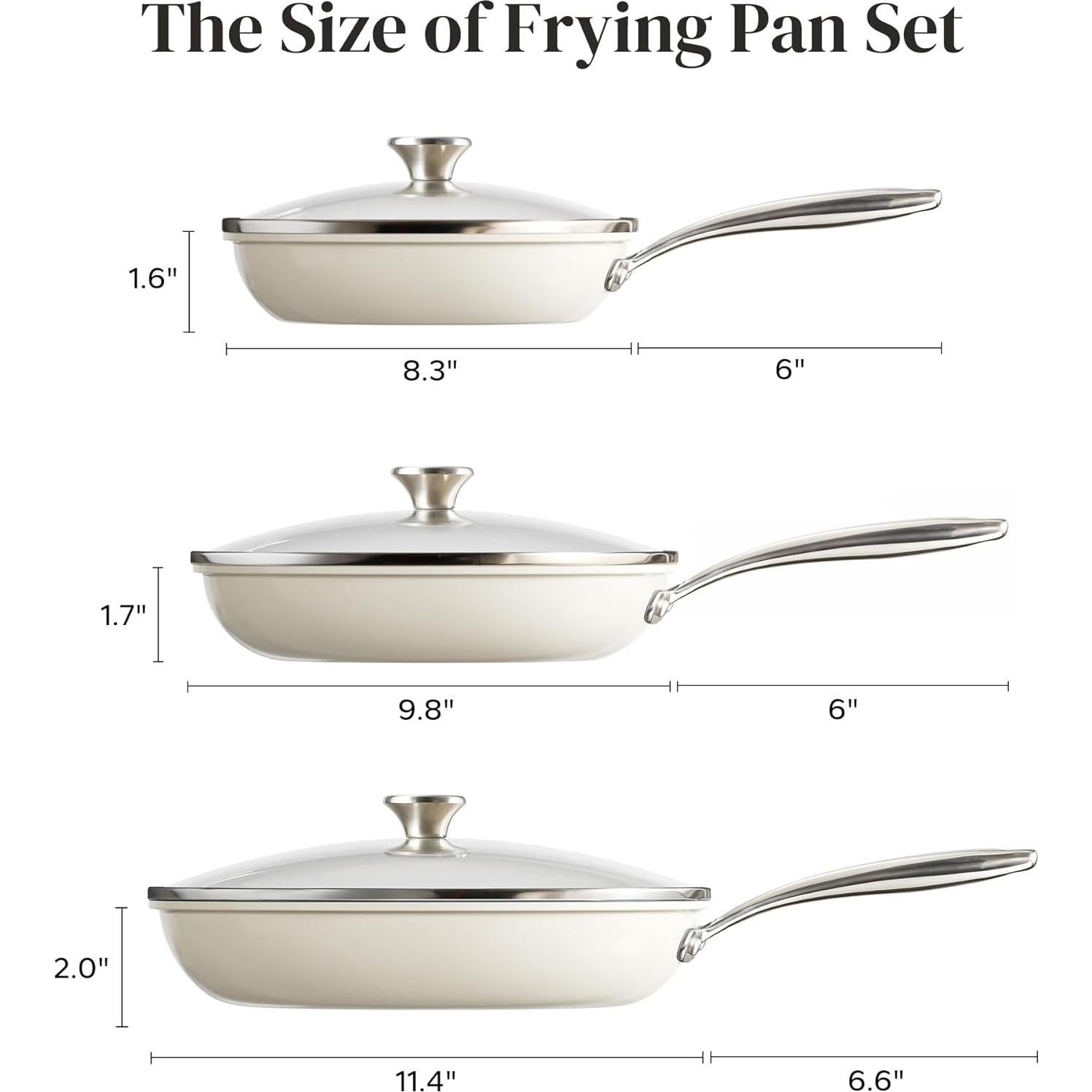 Juego de Sartenes Cerámicas Redchef 6 Piezas Beige 20.3-27.9 cm