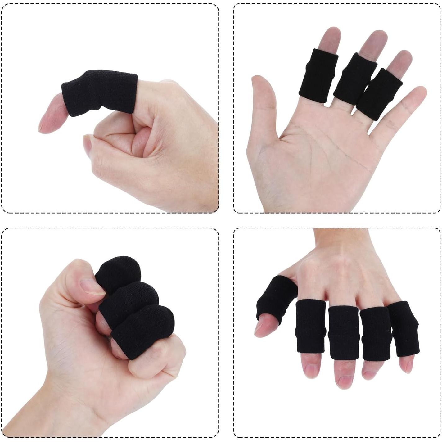 10 Mangas para Dedos Negras HaiFafafaing - Soporte Compresivo